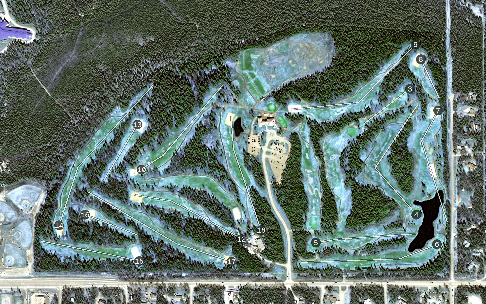 Aerial view of Anchorage Golf Course, AK