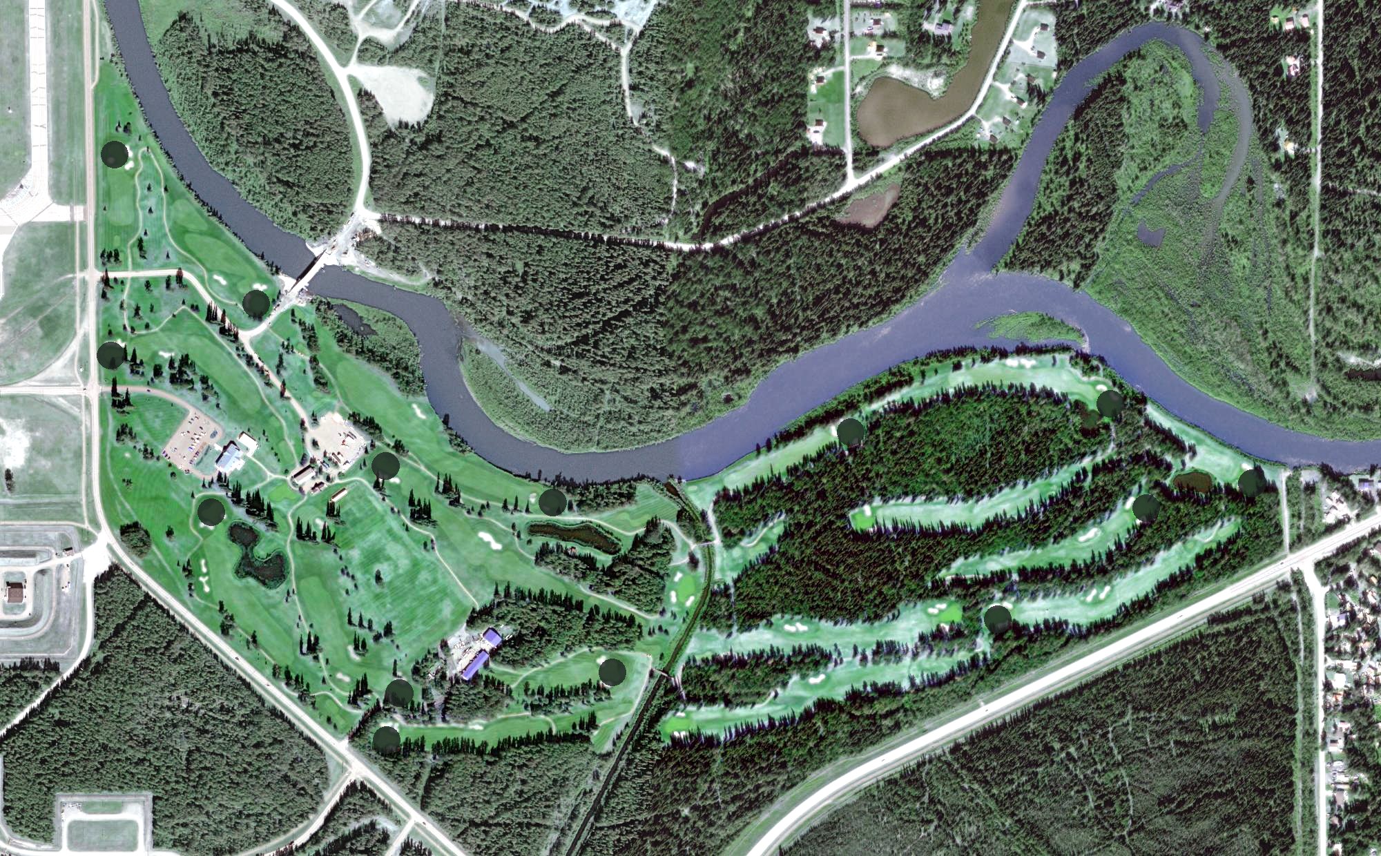 Aerial view of Chena Bend Golf Course, AK