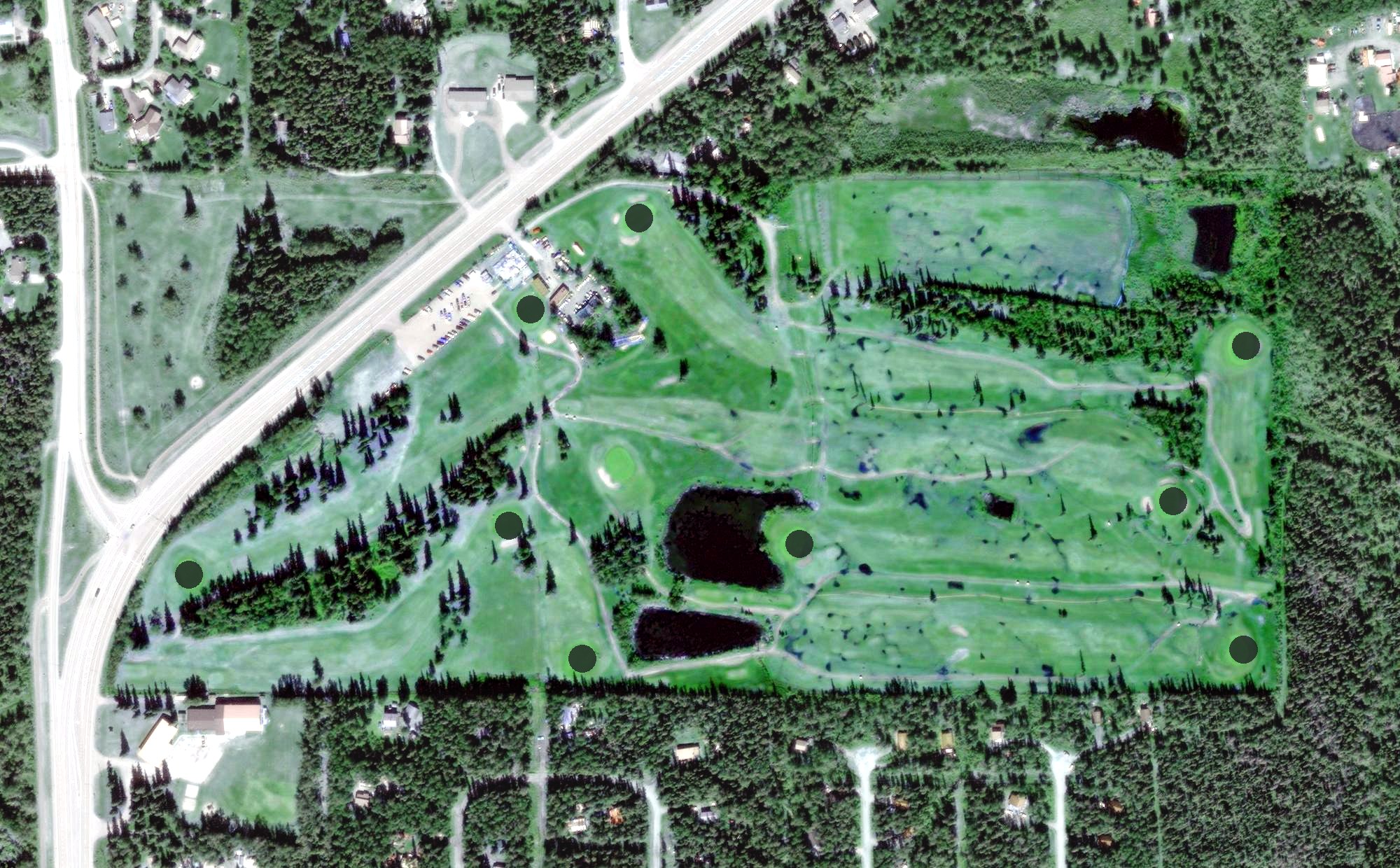 Aerial view of Fairbanks Golf Course, AK