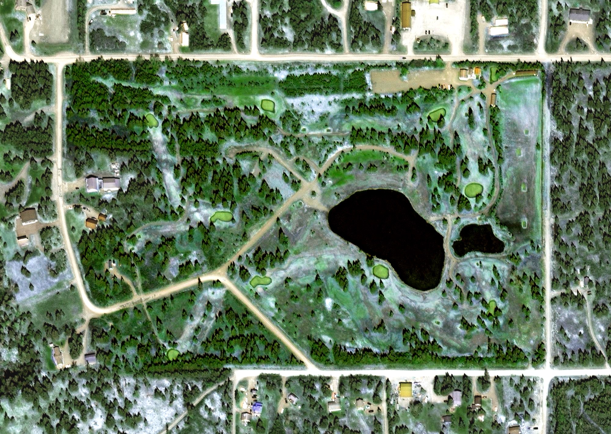Aerial view of Fireweed Meadows Golf Course, AK