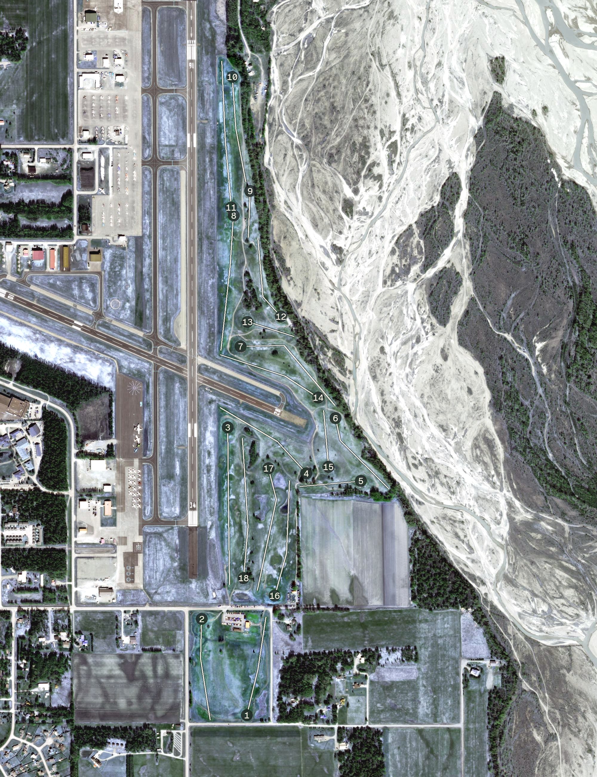 Aerial view of Palmer Municipal Golf Course, AK