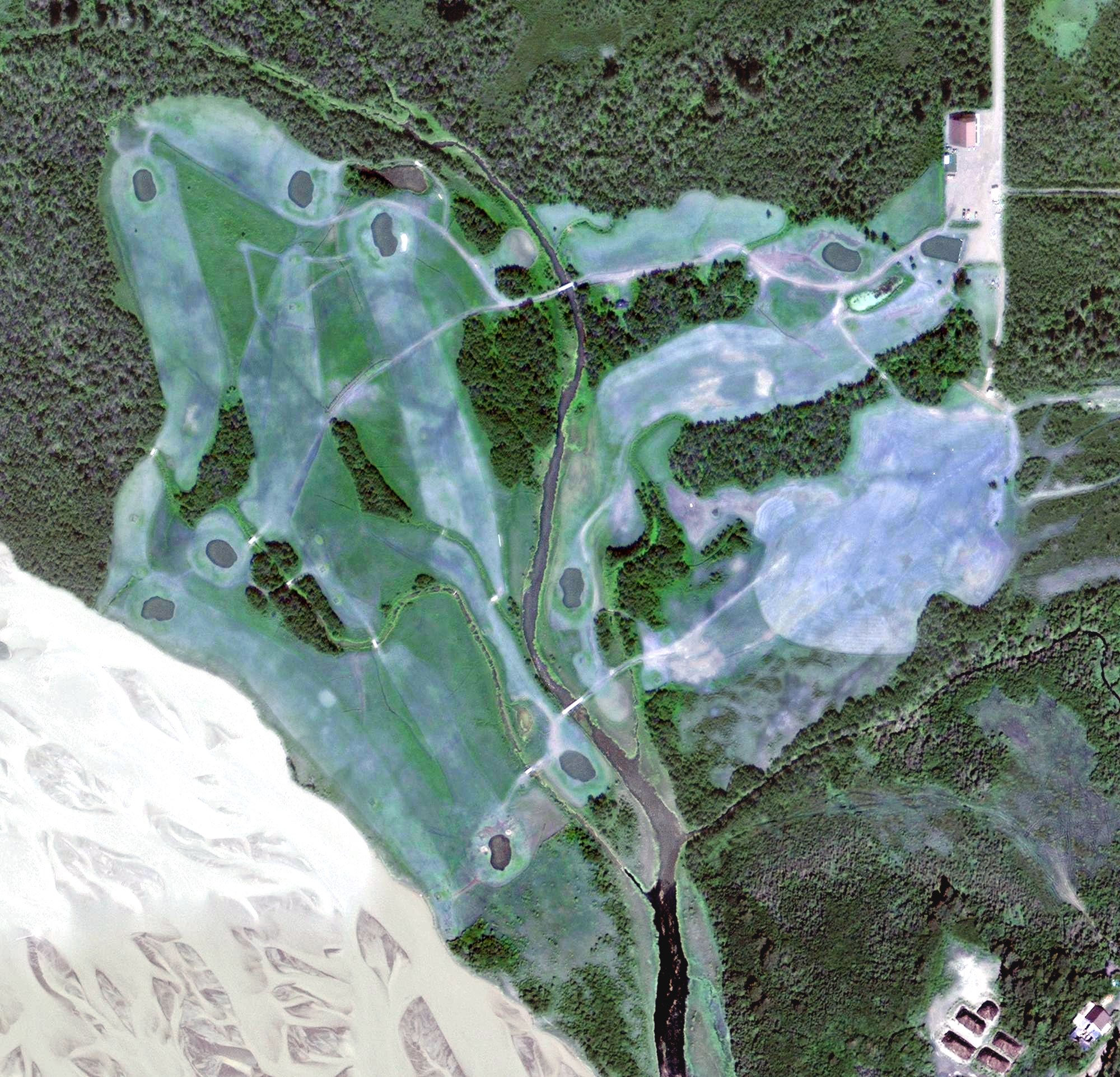 Aerial view of Valley of the Eagles Golf Links, AK
