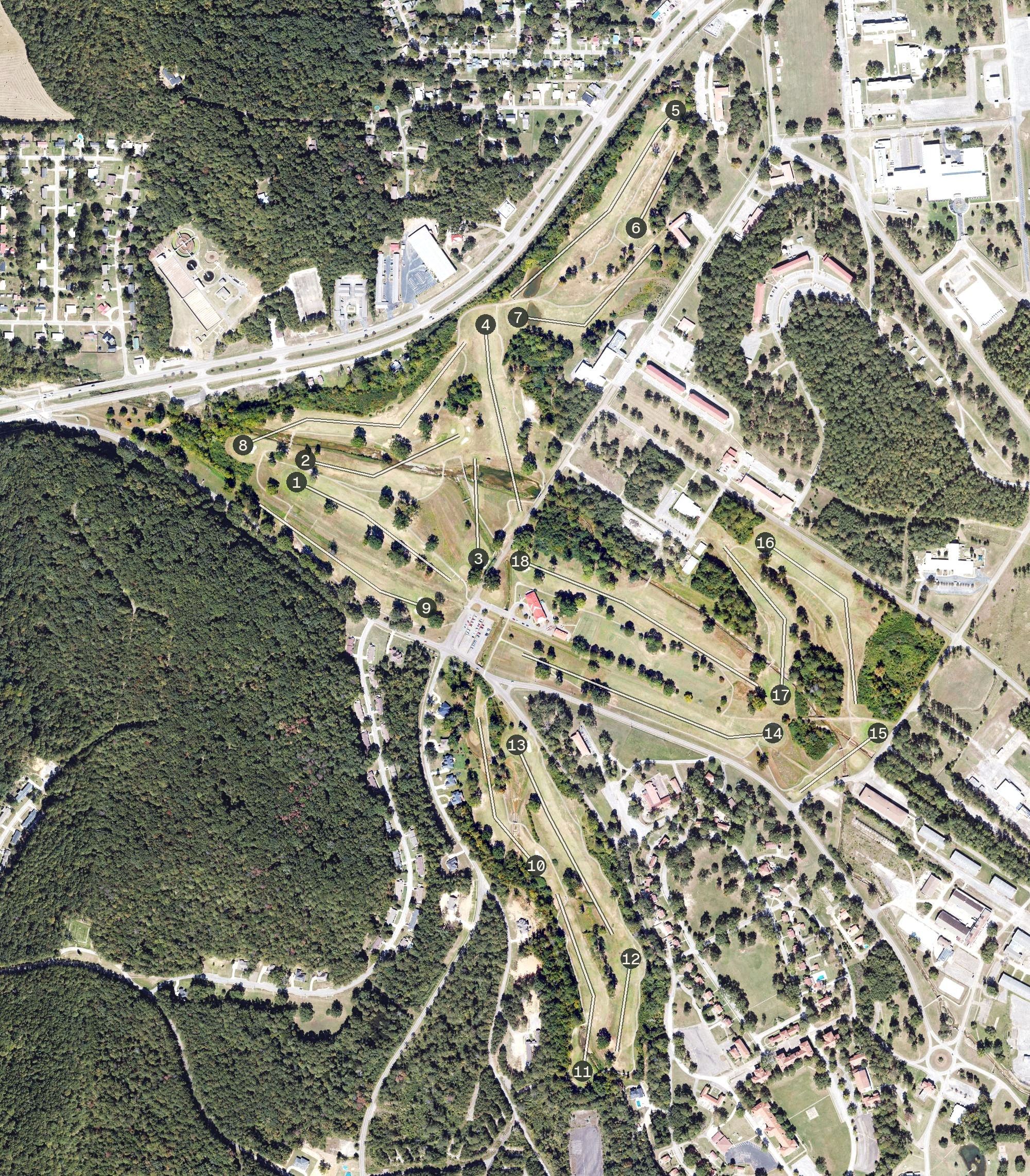 Aerial view of Cane Creek Golf Course, AL