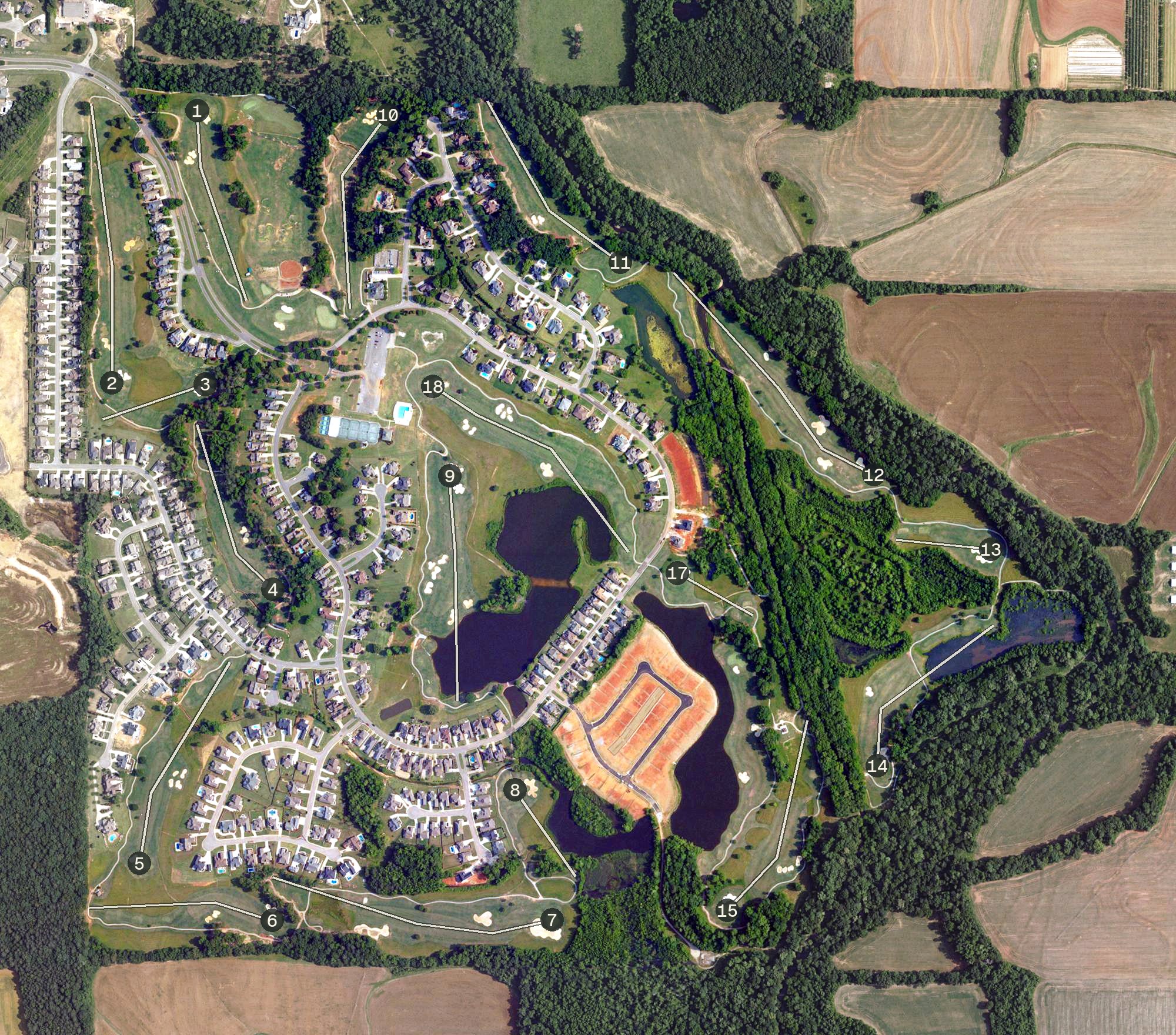 Aerial view of Canebrake Club, AL