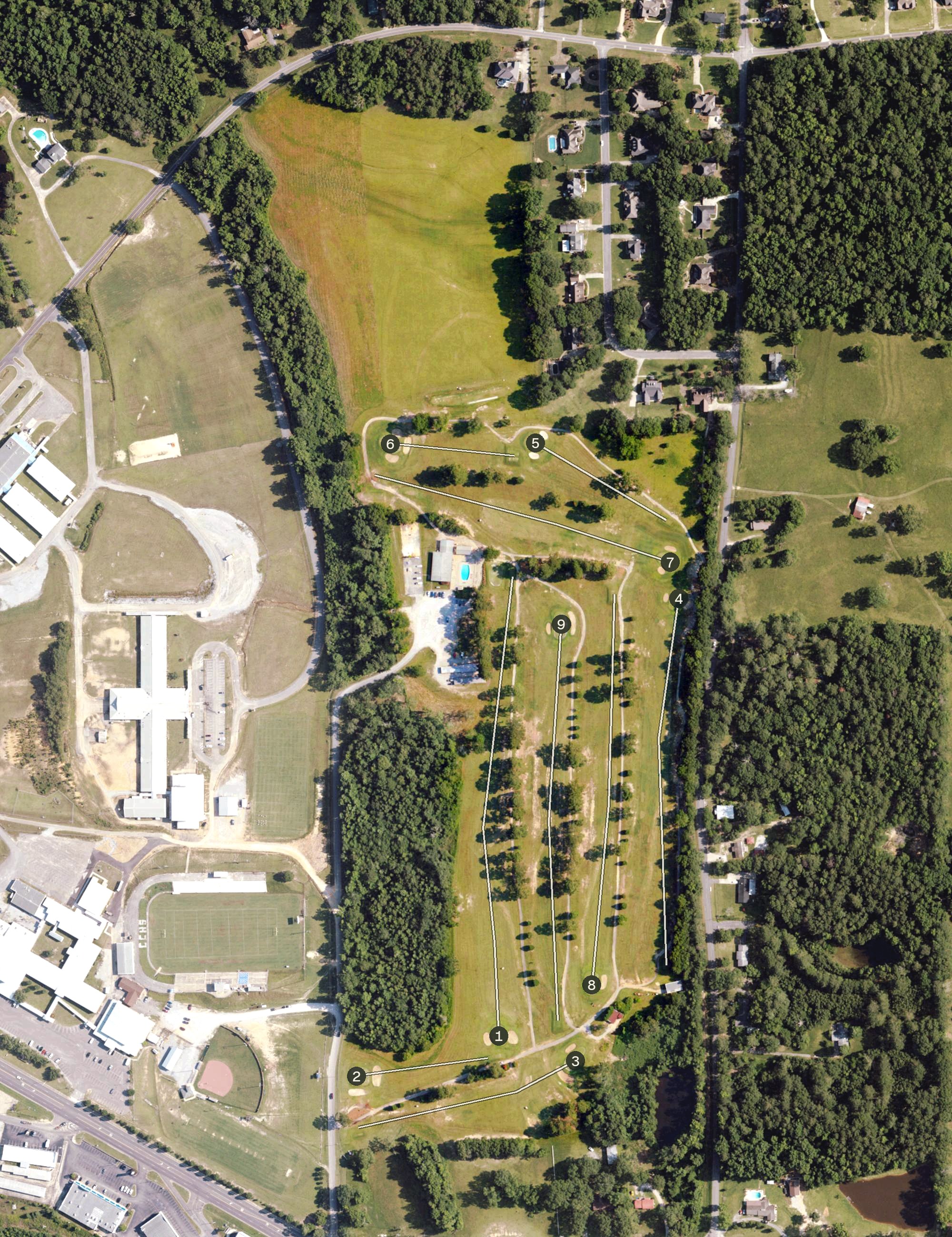 Aerial view of Clanton Country Club, AL