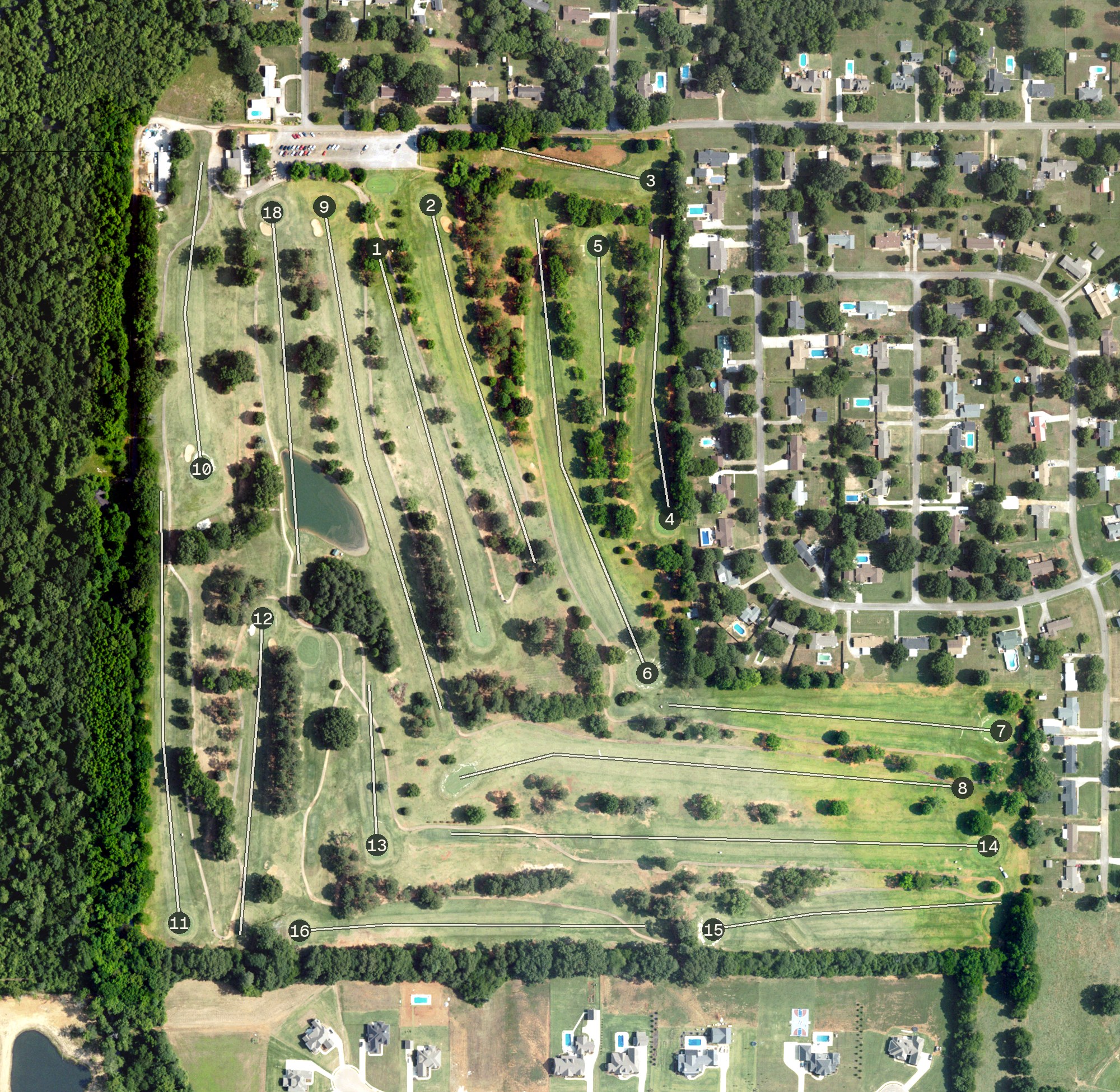 Aerial view of Colonial Golf Club, AL