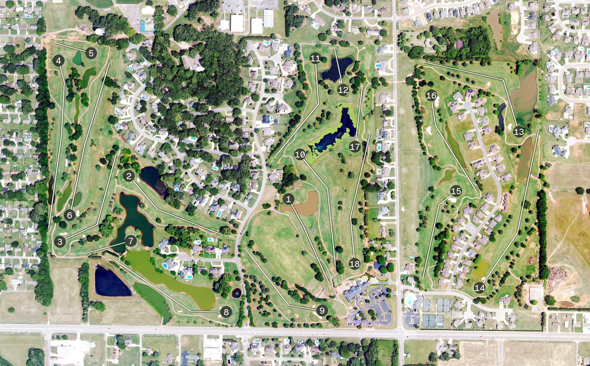 Aerial view of Cypress Lakes Golf & Country Club, AL