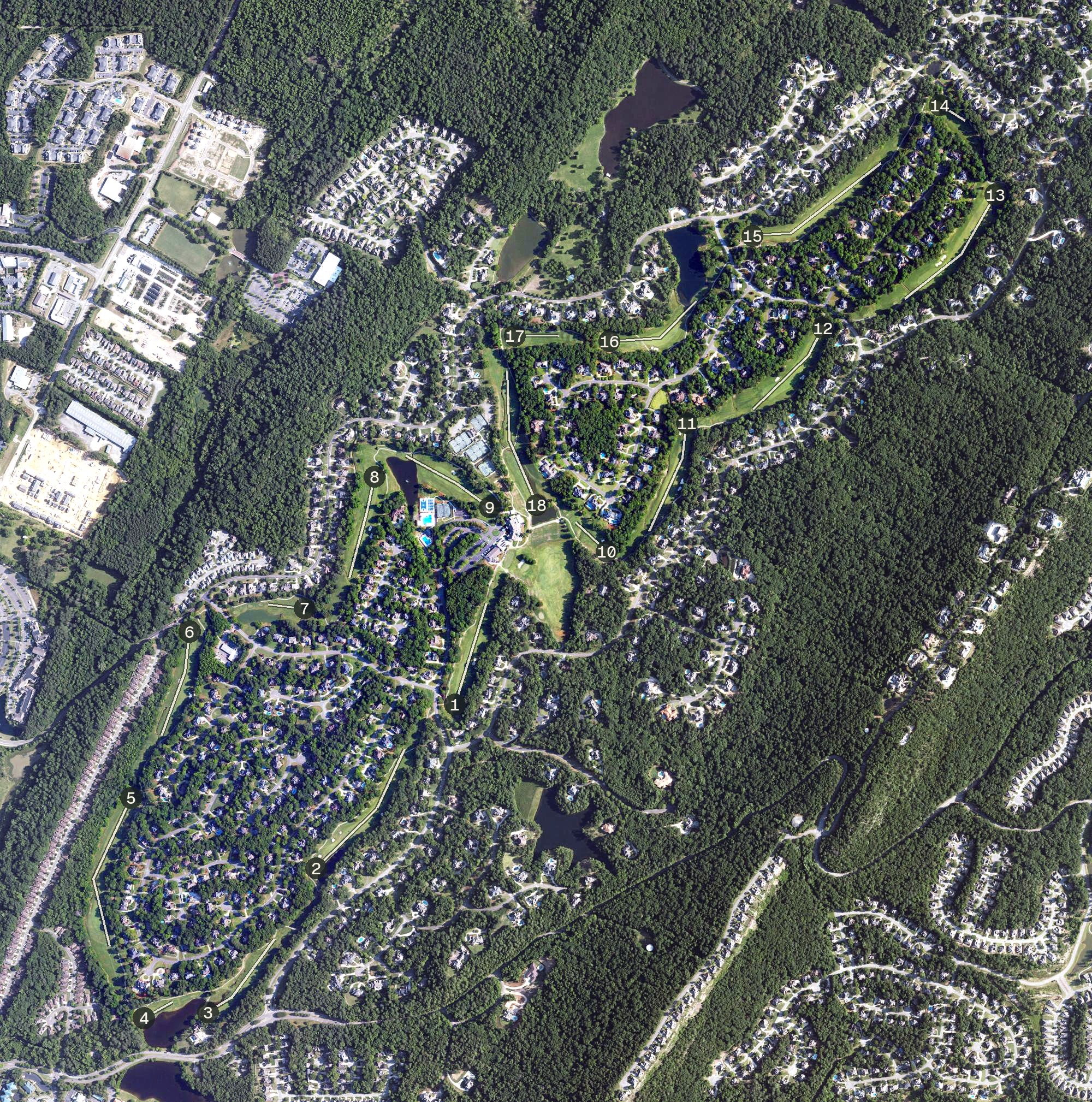Aerial view of Greystone Golf & Country Club, AL