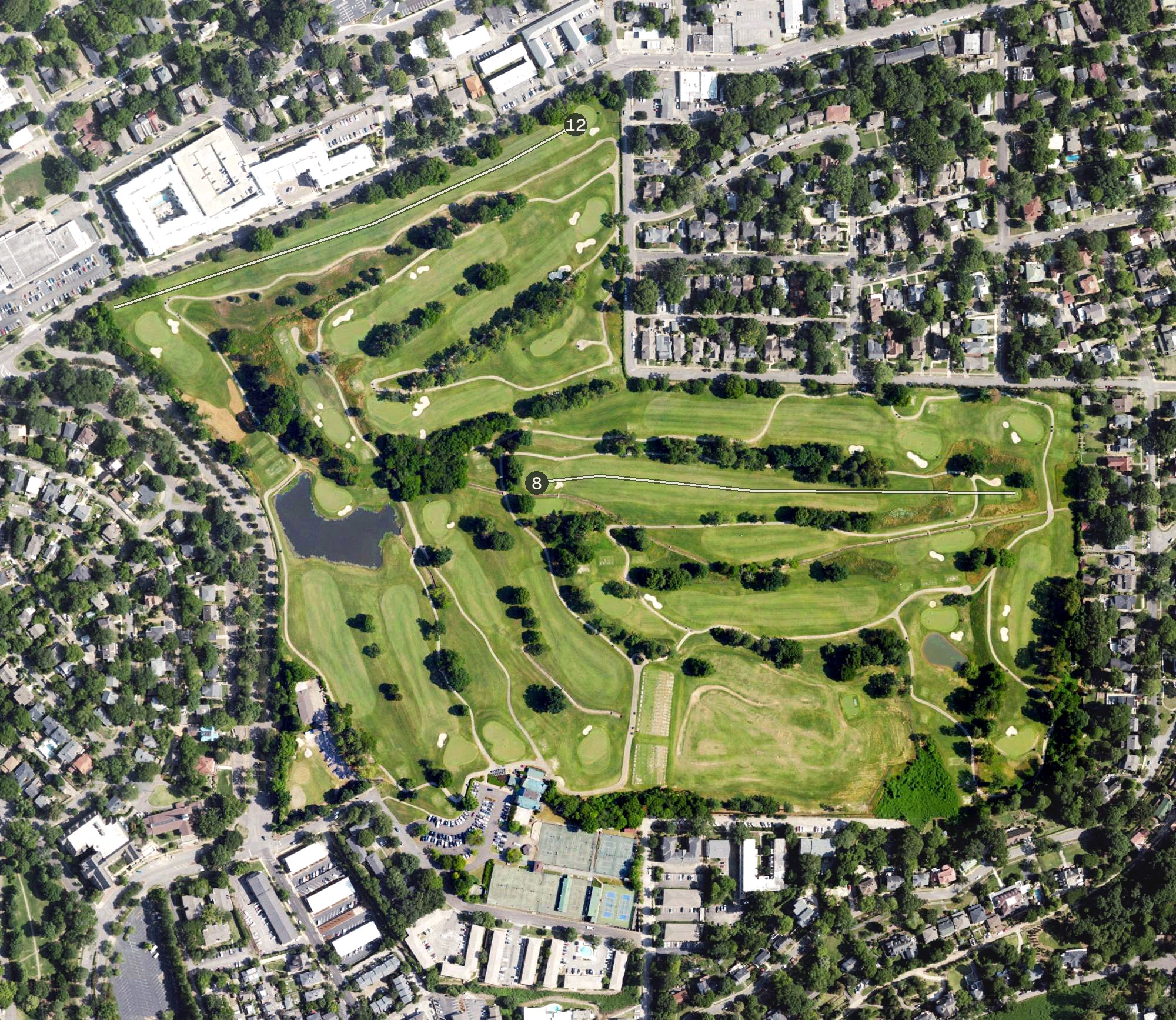 Aerial view of Highland Park Golf Course, AL