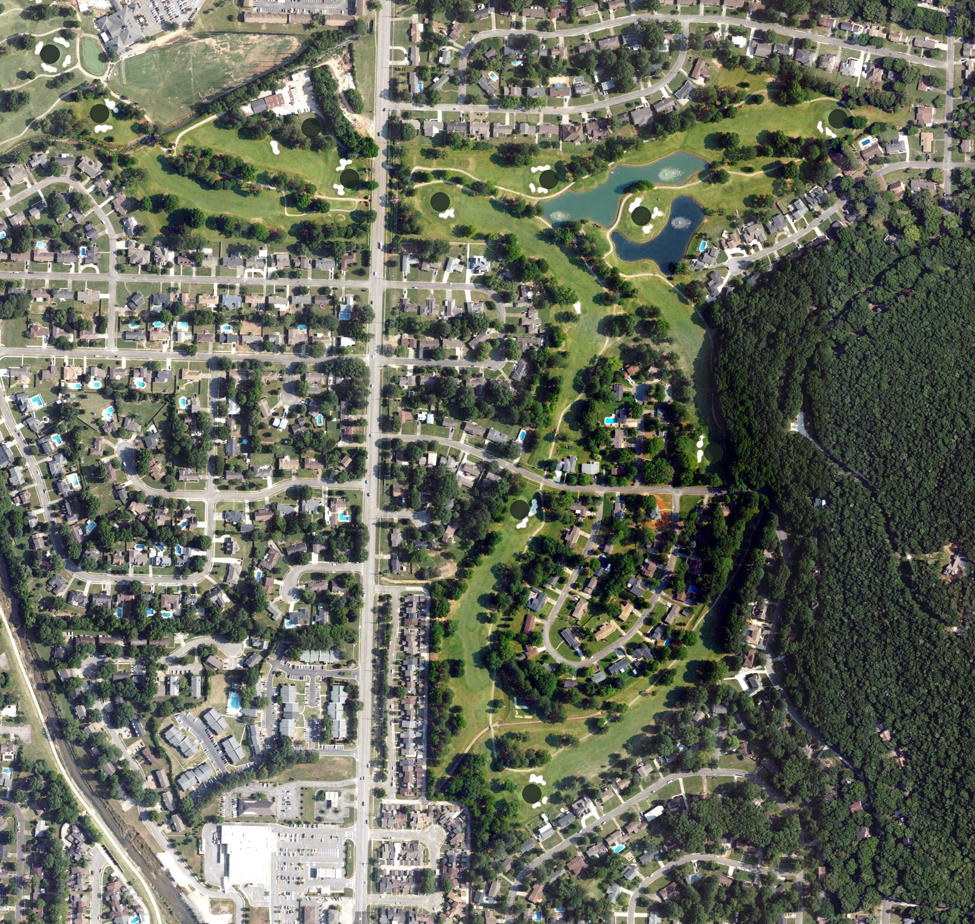 Aerial view of Hillside Golf Course, AL