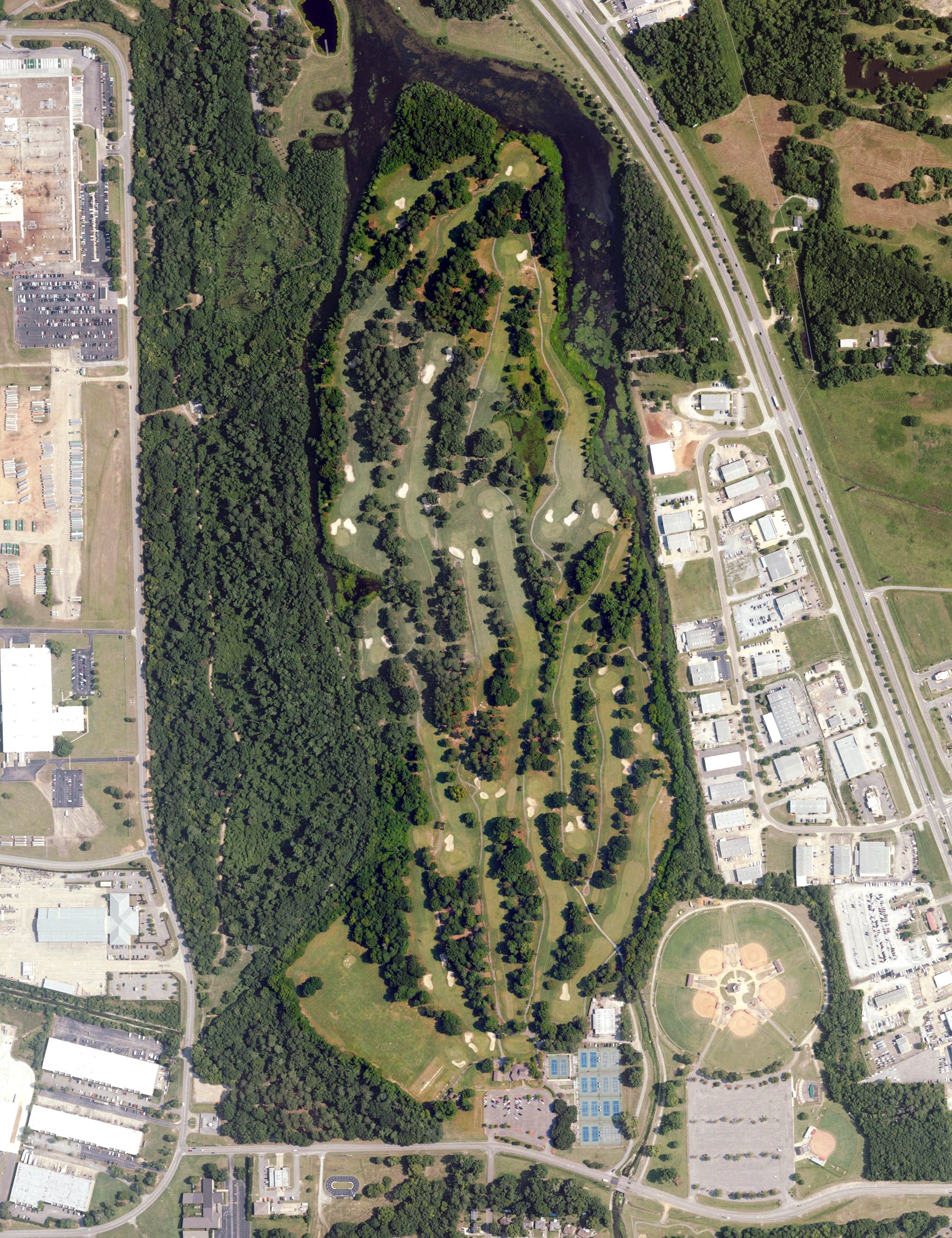 Aerial view of Lagoon Park Golf Course, AL