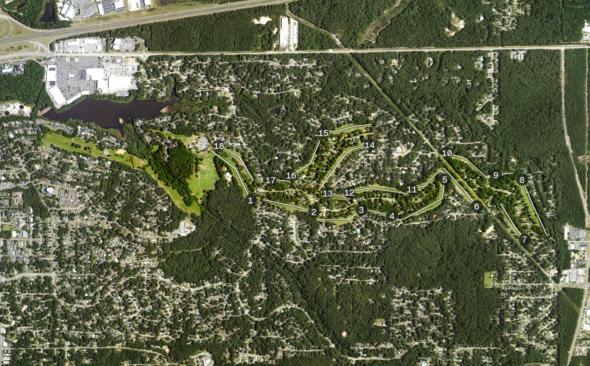Aerial view of Lake Forest Golf Course, AL