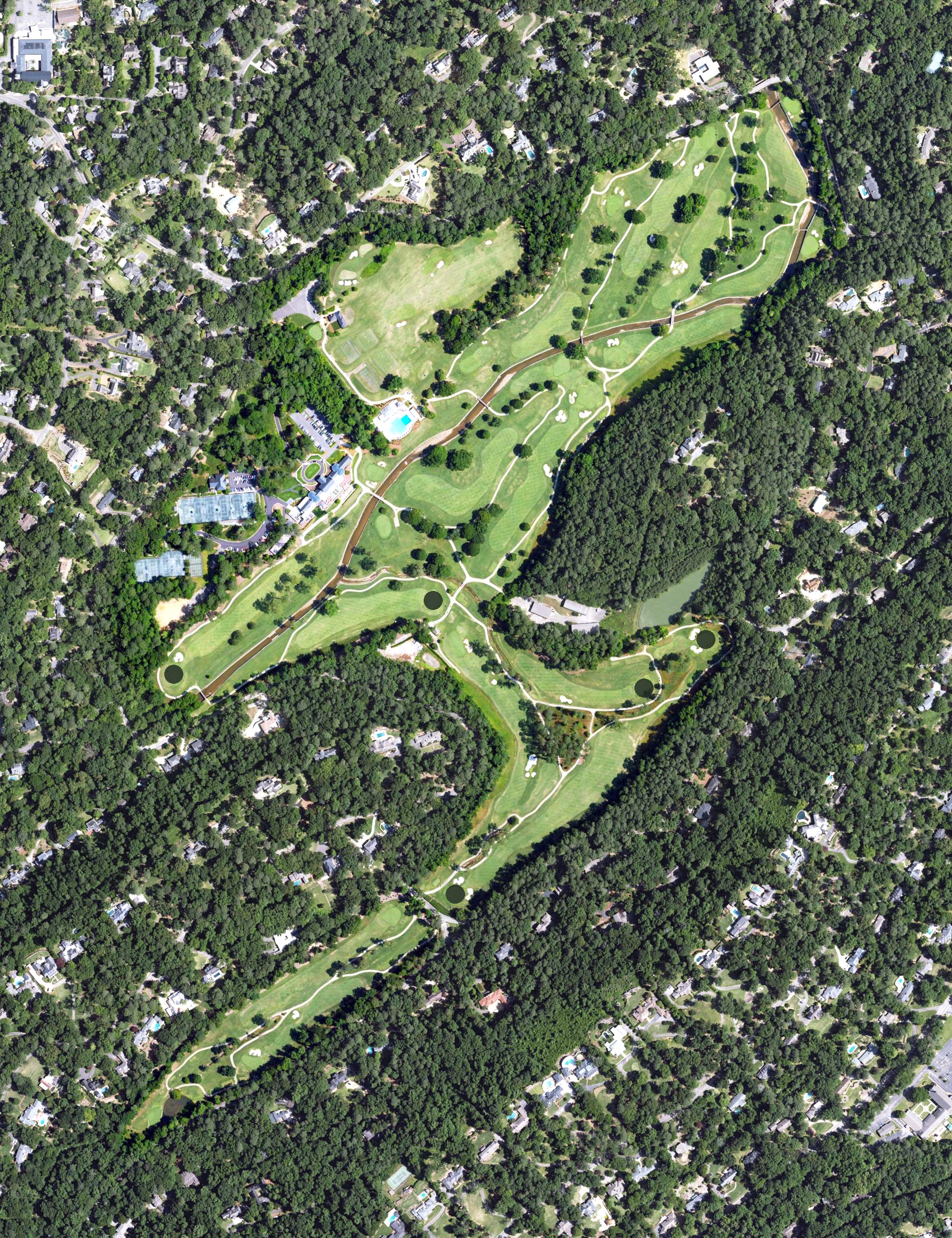 Aerial view of Mountain Brook Club, AL