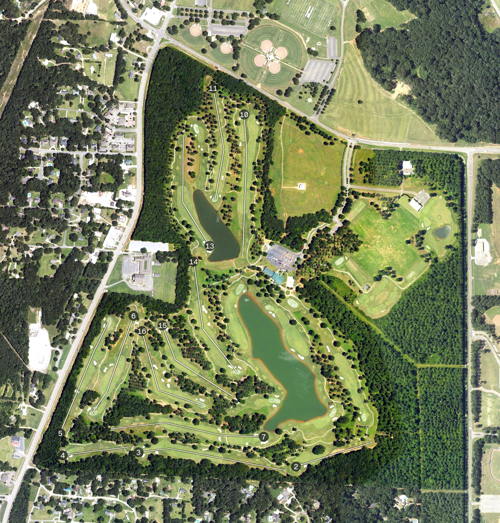 Aerial view of Ol' Colony Golf Complex, AL