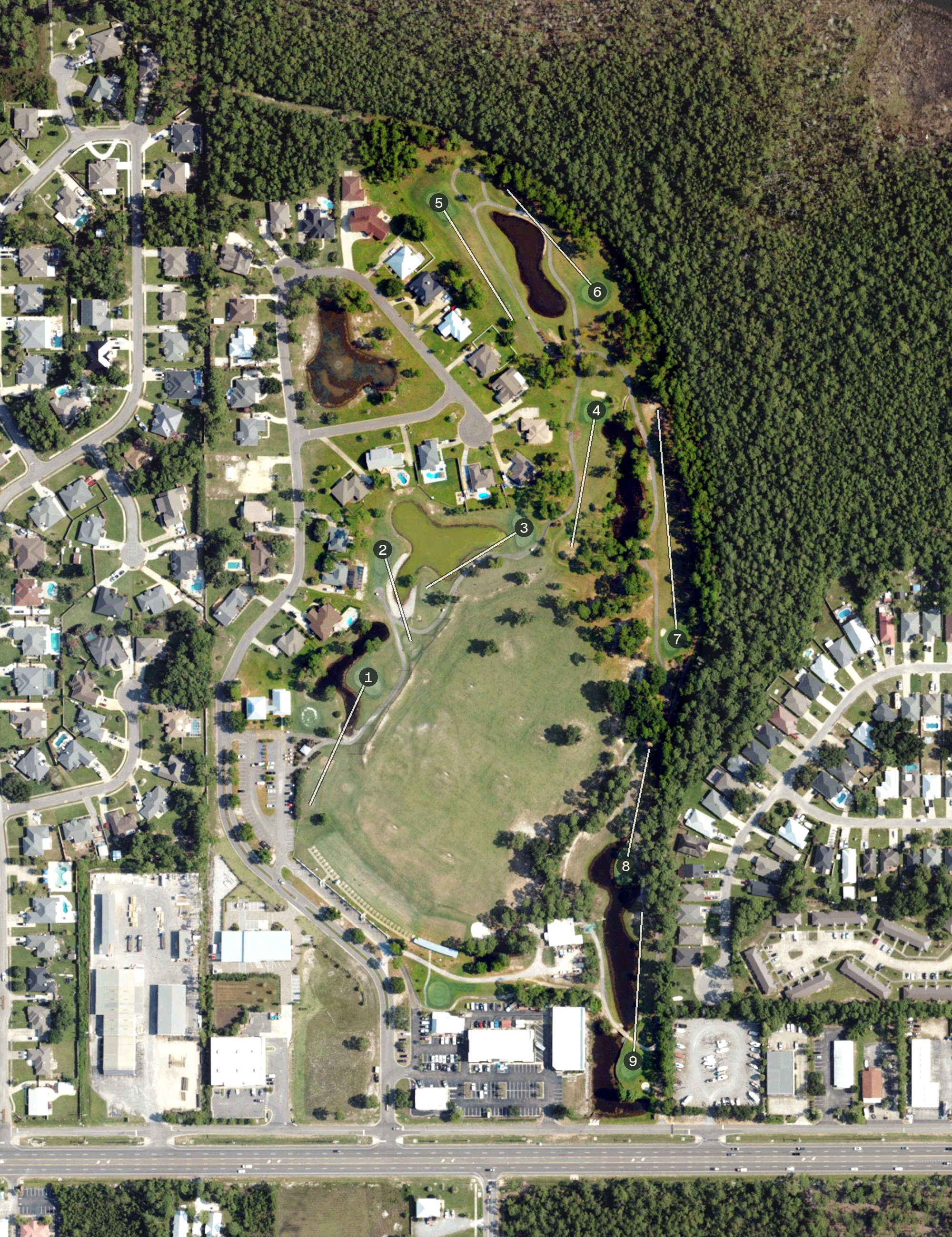 Aerial view of Orange Beach Golf Center, AL