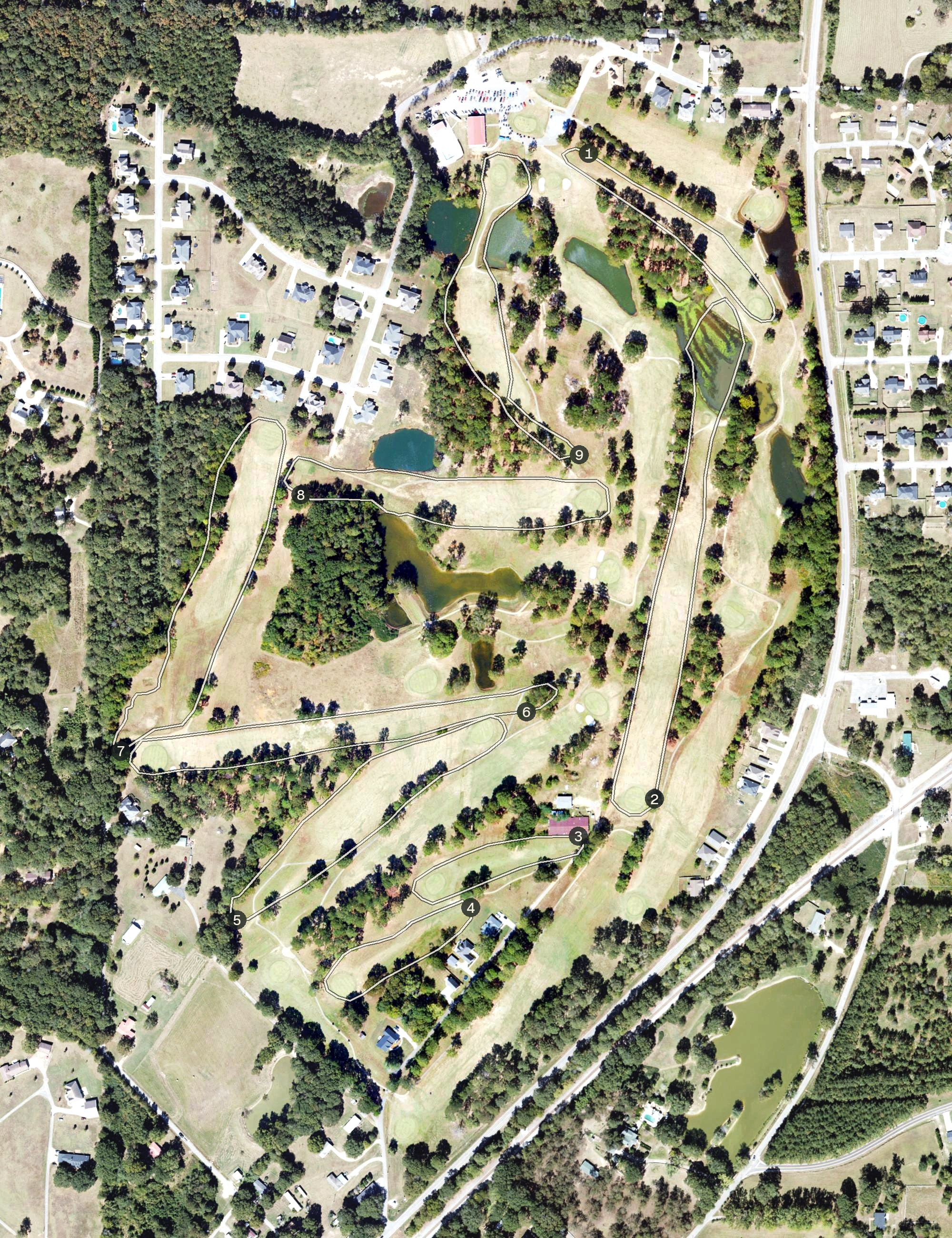 Aerial view of Pine Hill Country Club, AL
