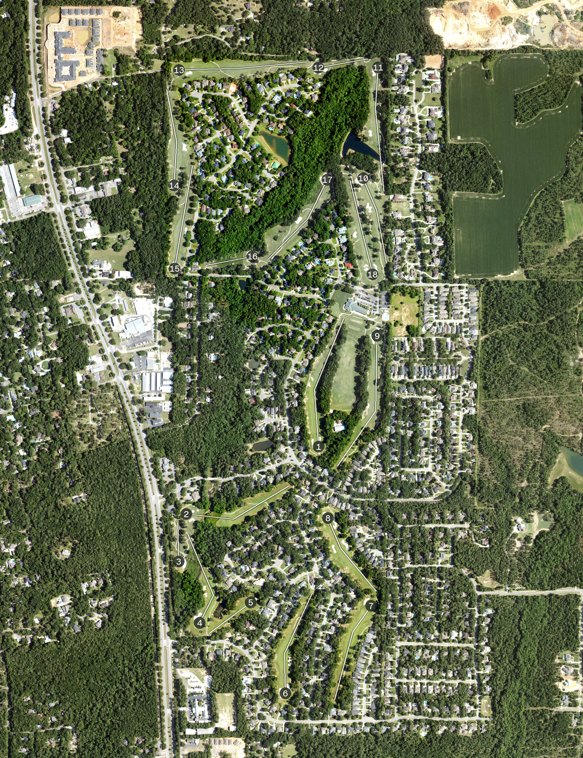 Aerial view of Rock Creek Golf Club, AL