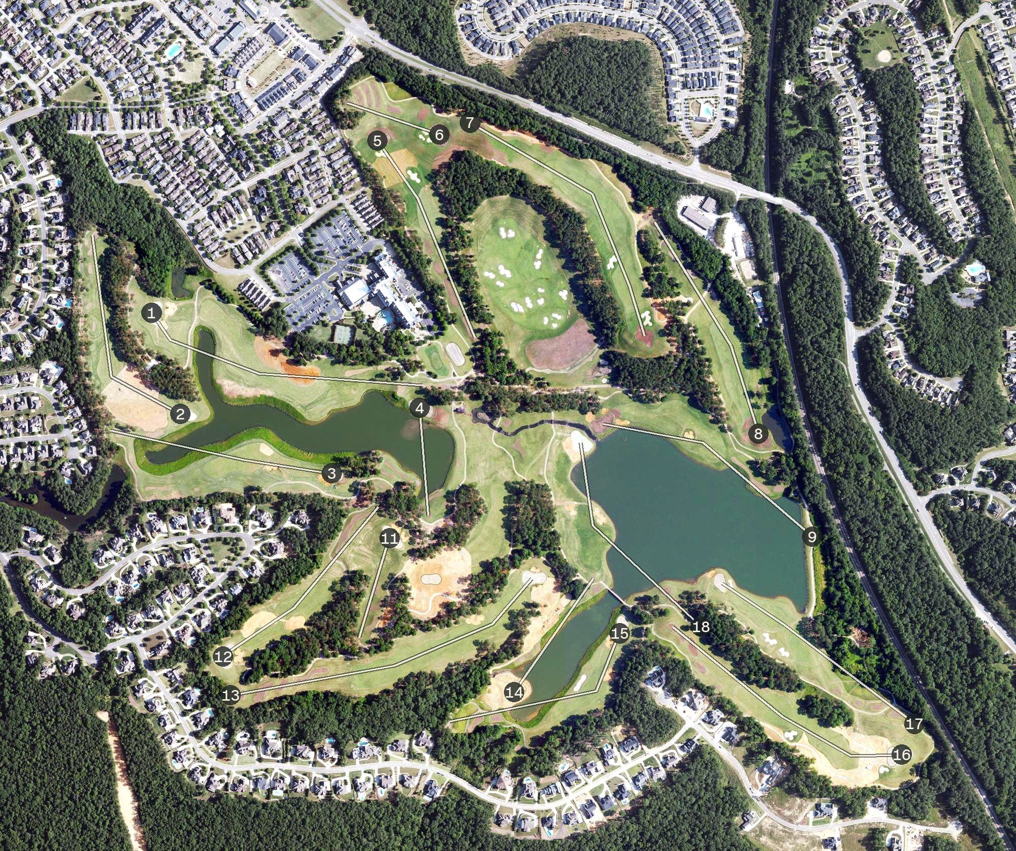 Aerial view of RTJ Ross Bridge Golf, AL