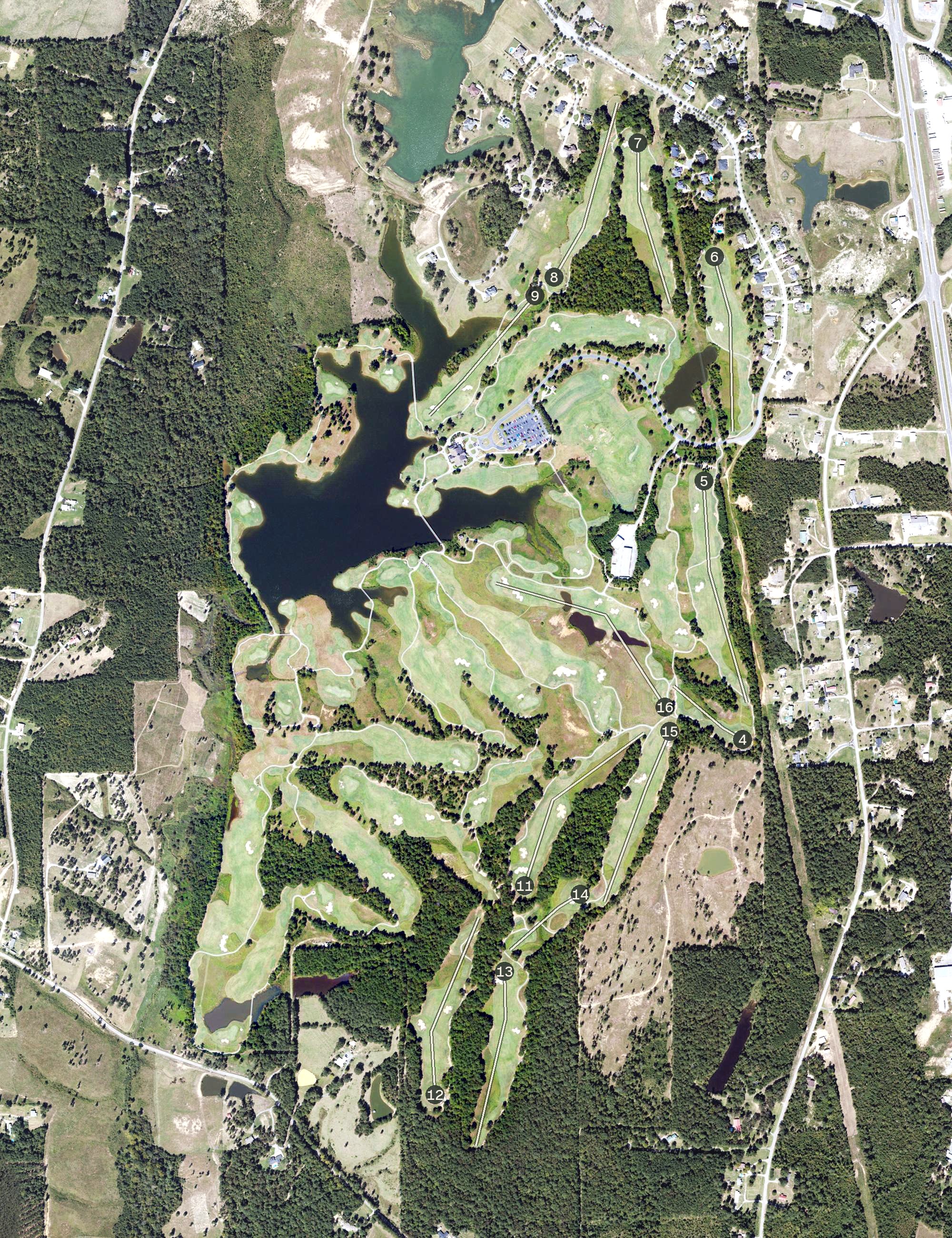Aerial view of Silver Lakes, AL