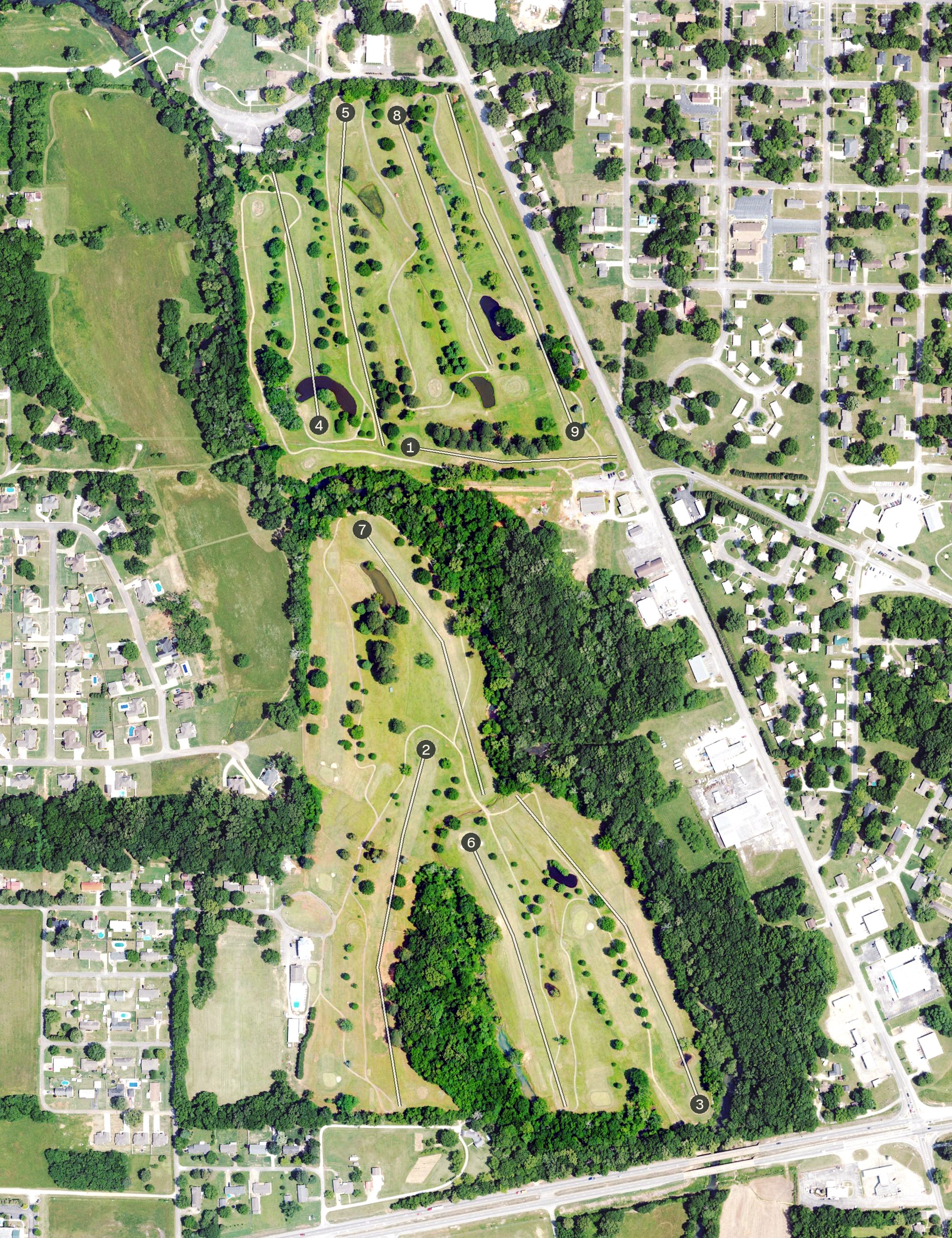 Aerial view of Spring Creek Golf Course, AL