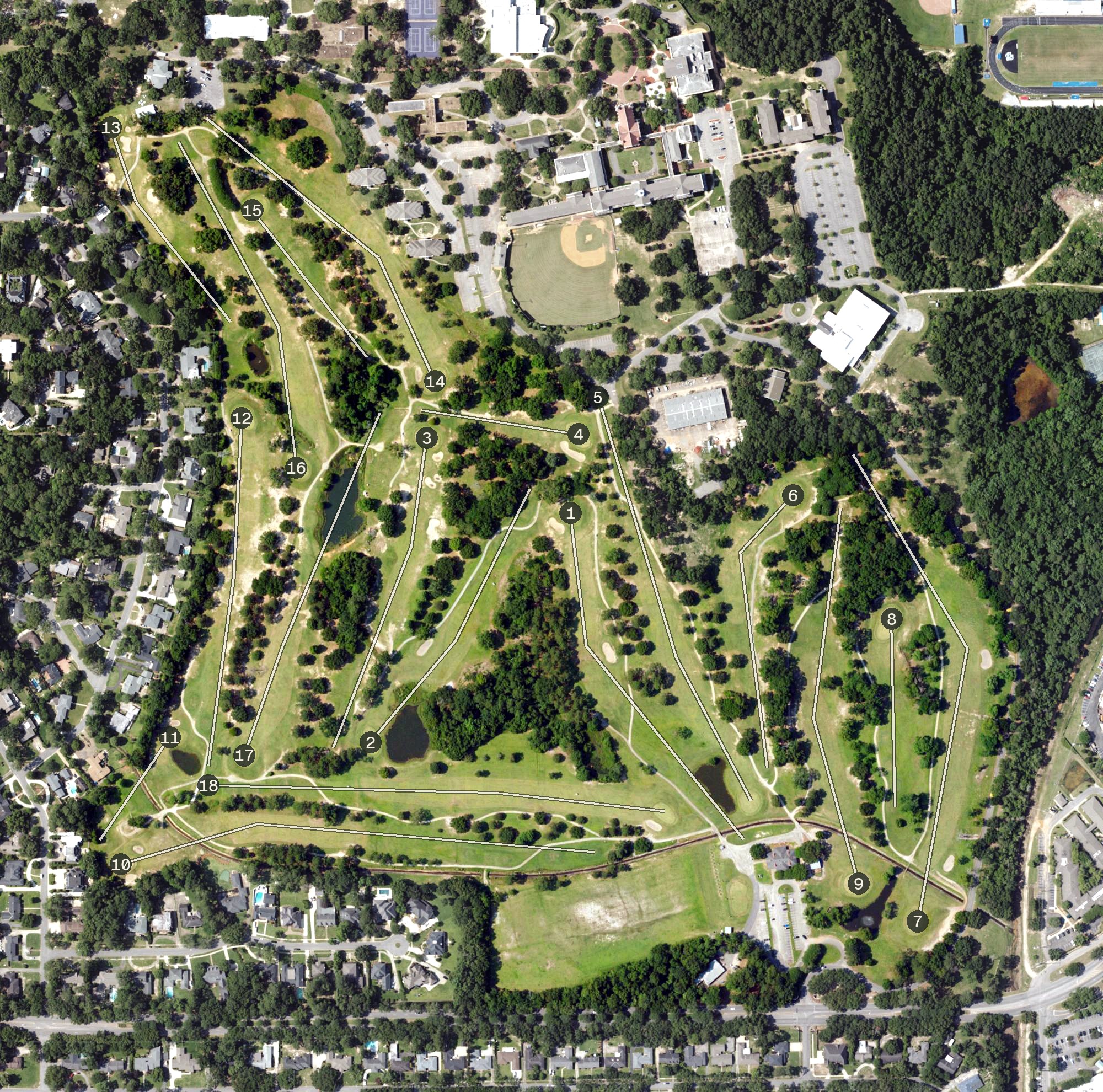 Aerial view of Spring Hill Golf Course, AL