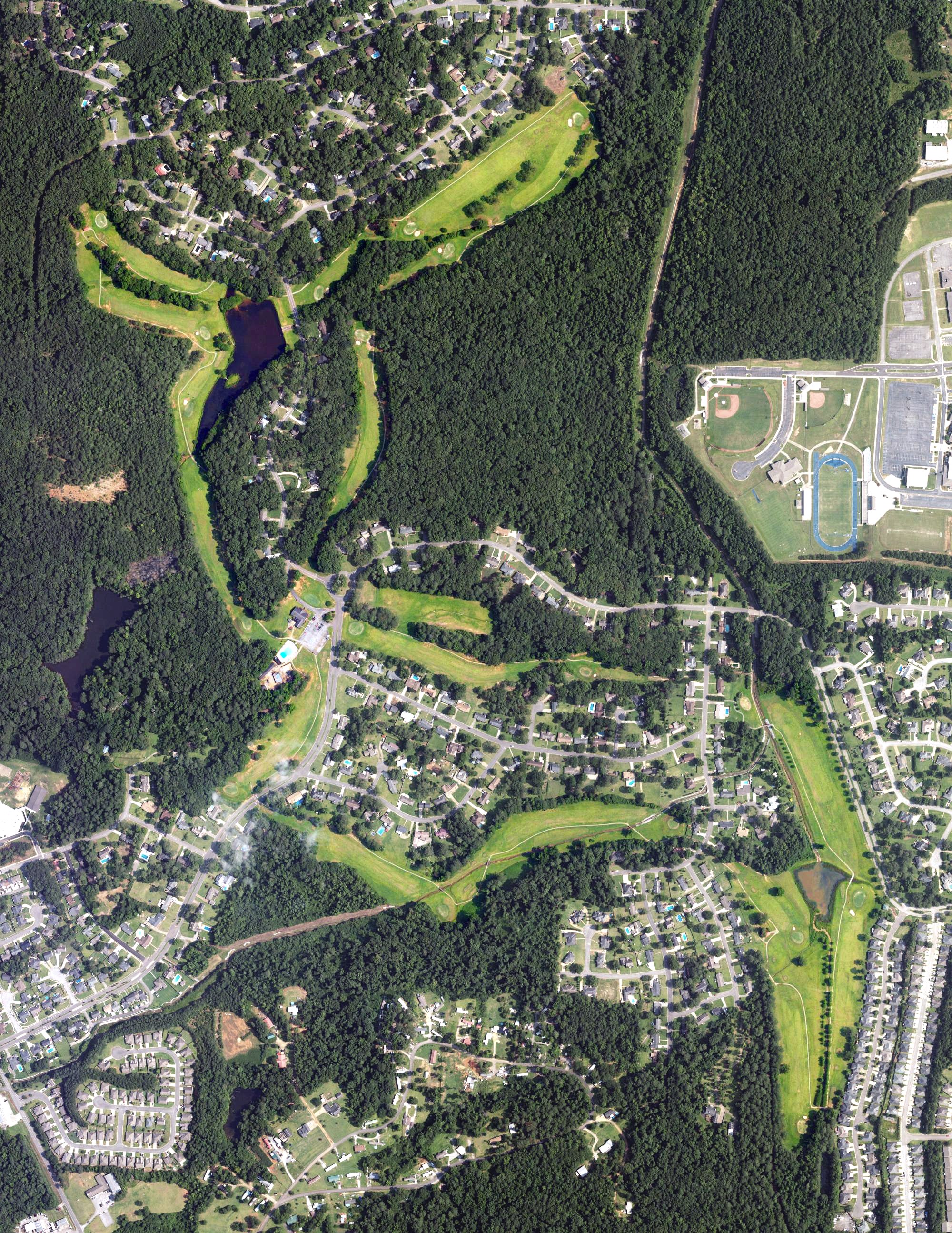 Aerial view of Tall Pines Golf Club, AL