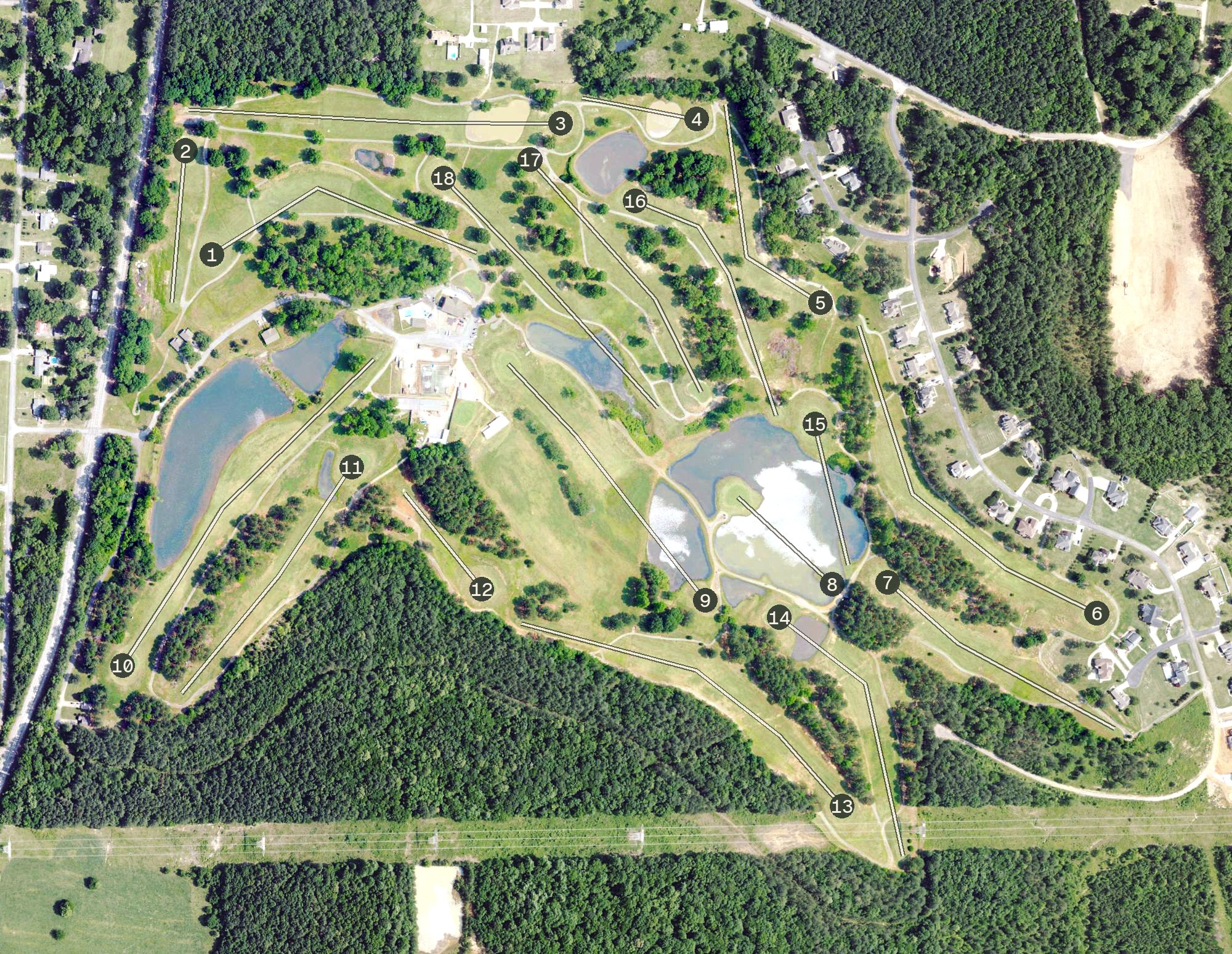 Aerial view of Twin Pines Golf Course, AL