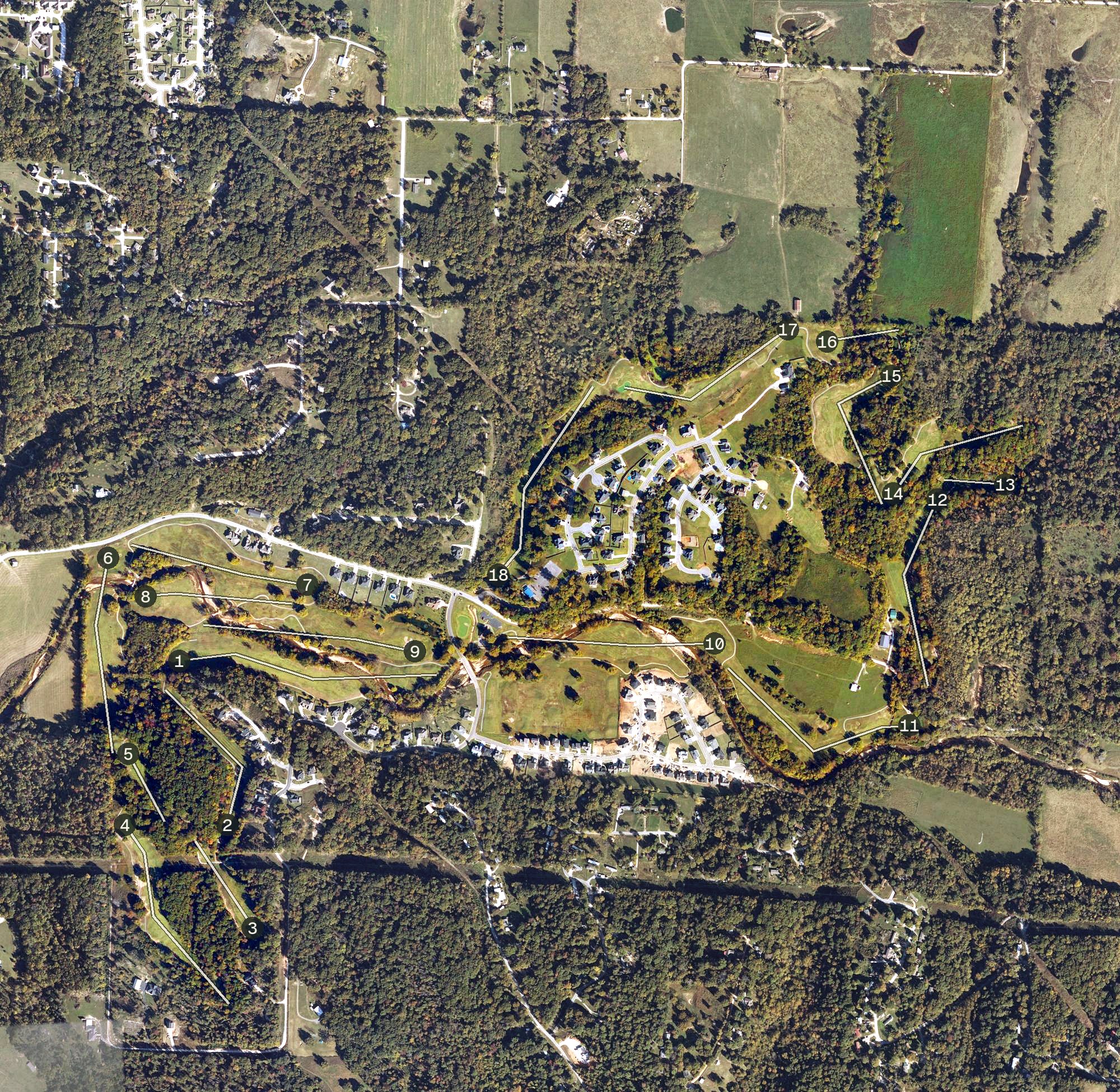 Aerial view of Big Sugar Golf Club, AR
