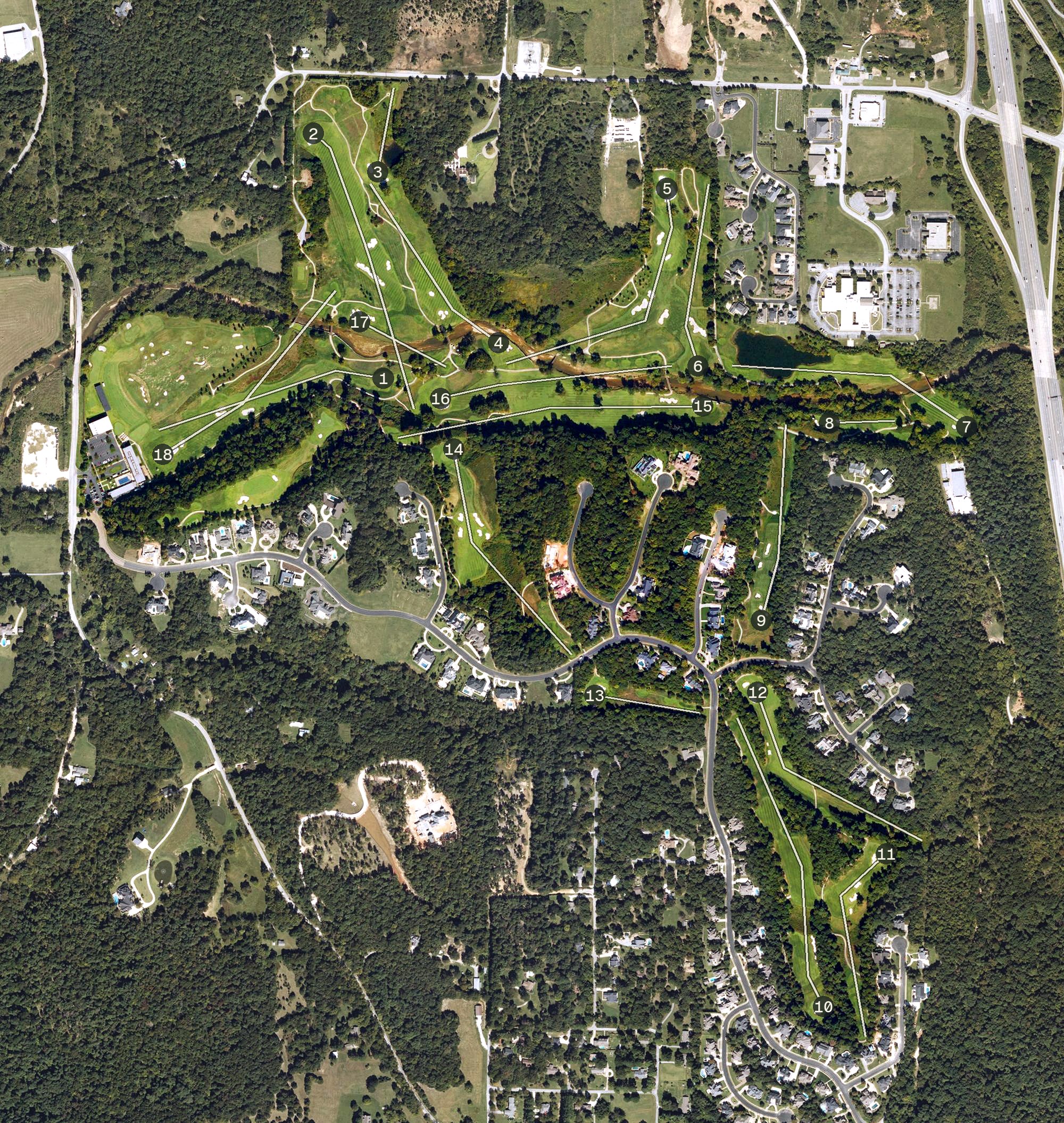 Aerial view of Blessings Golf Club, AR