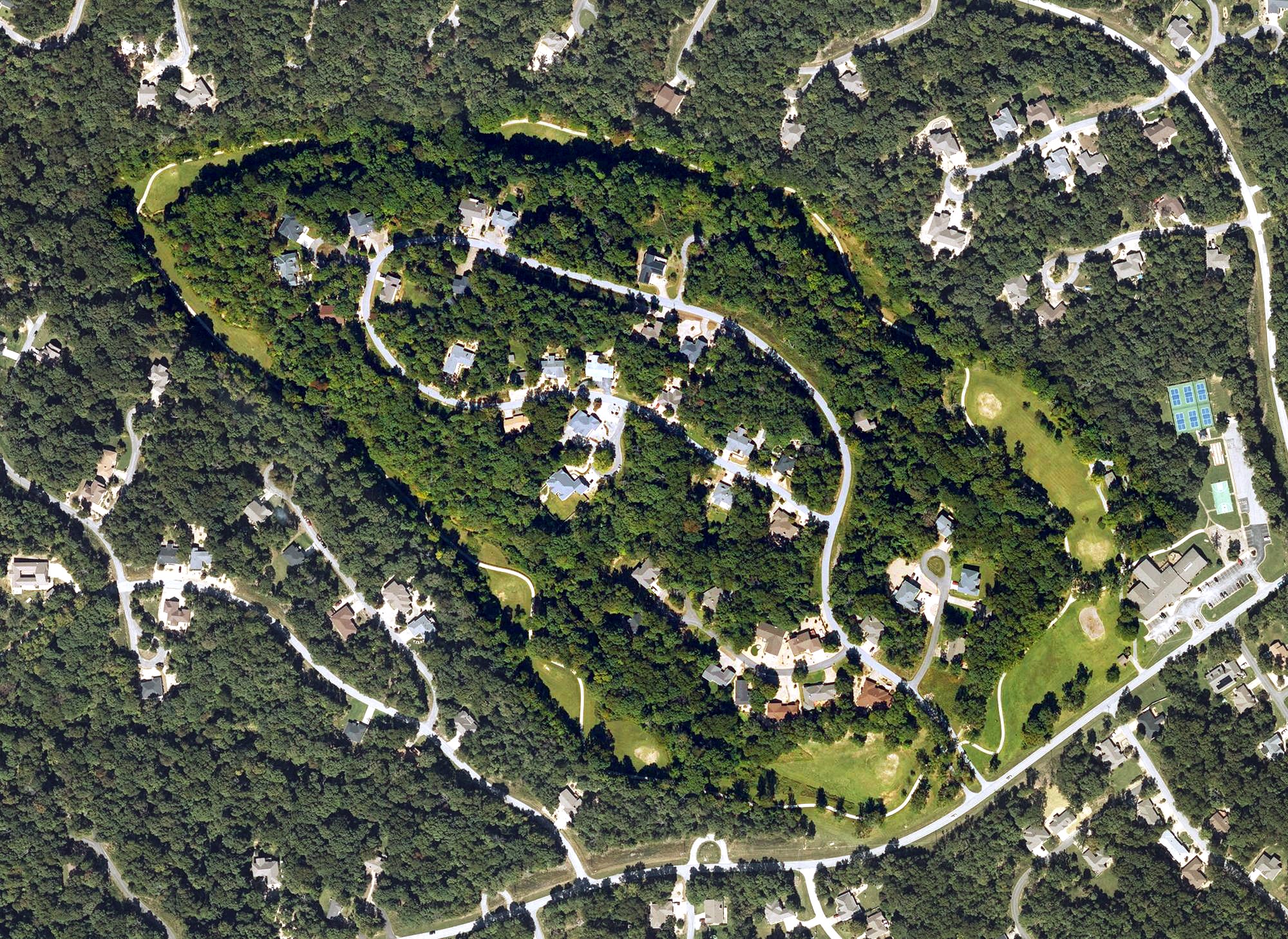 Aerial view of Branchwood Disc Golf Course, AR
