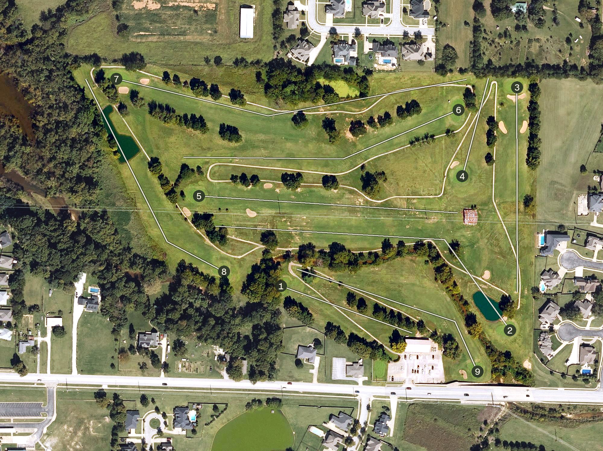 Aerial view of Brush Creek Golf Course, AR