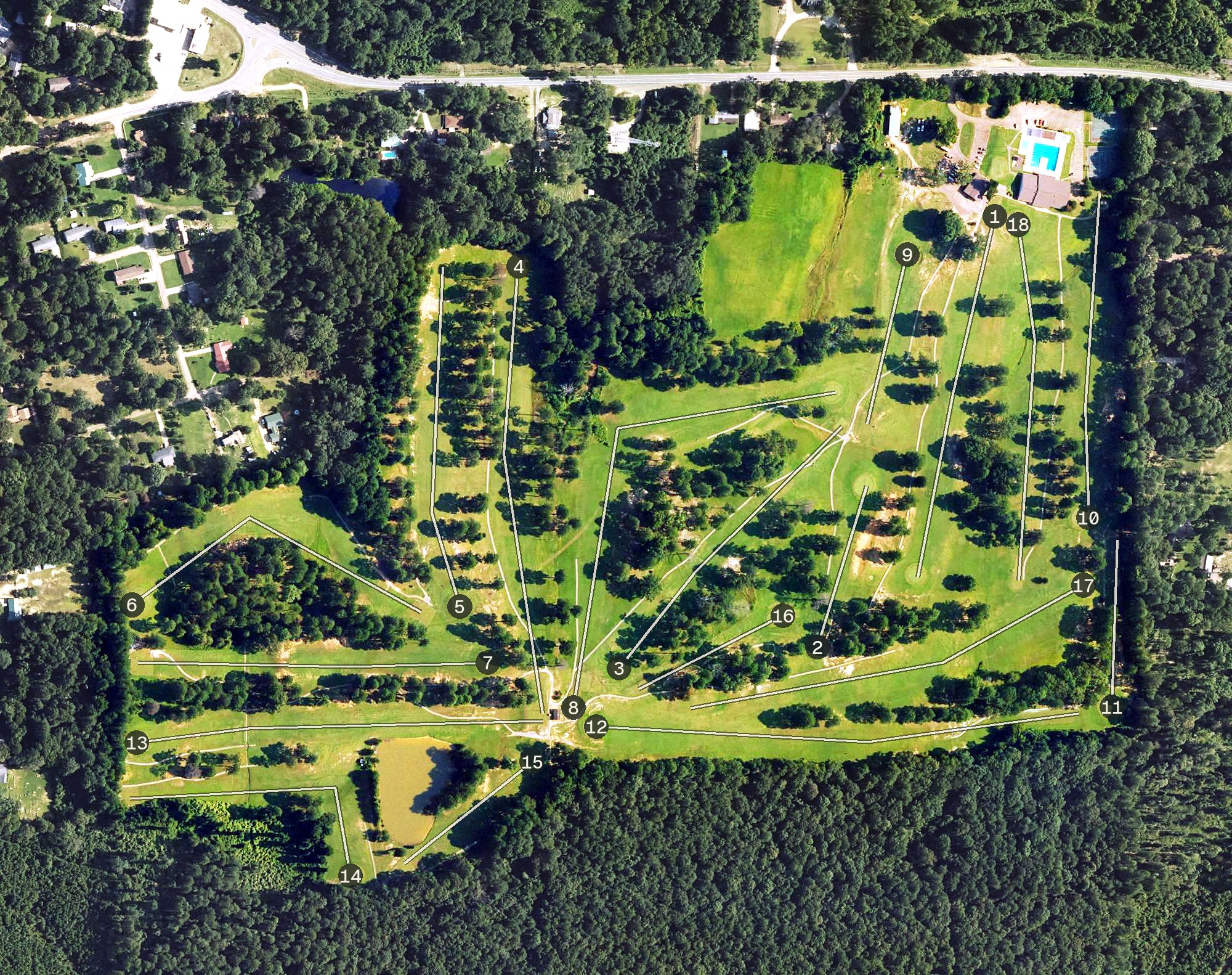 Aerial view of Camden Country Club, AR