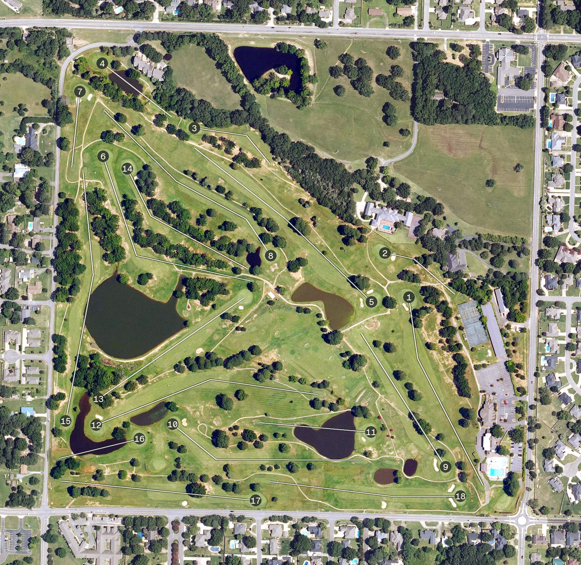 Aerial view of Conway Country Club, AR