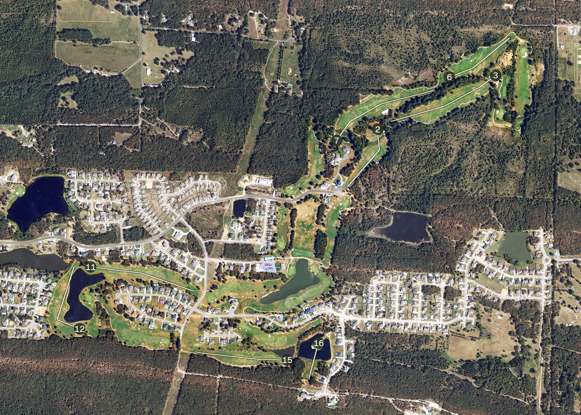 Aerial view of Cypress Creek Golf Club, AR