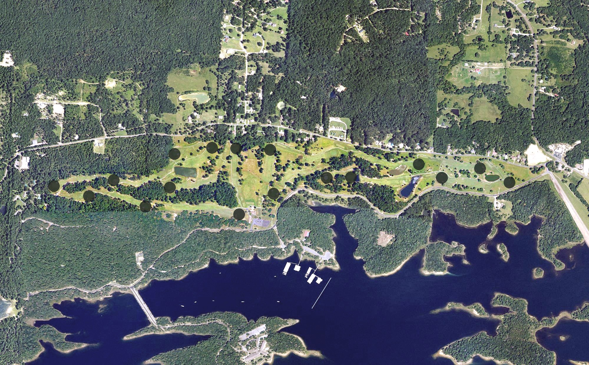 Aerial view of Degray State Park Golf Course, AR