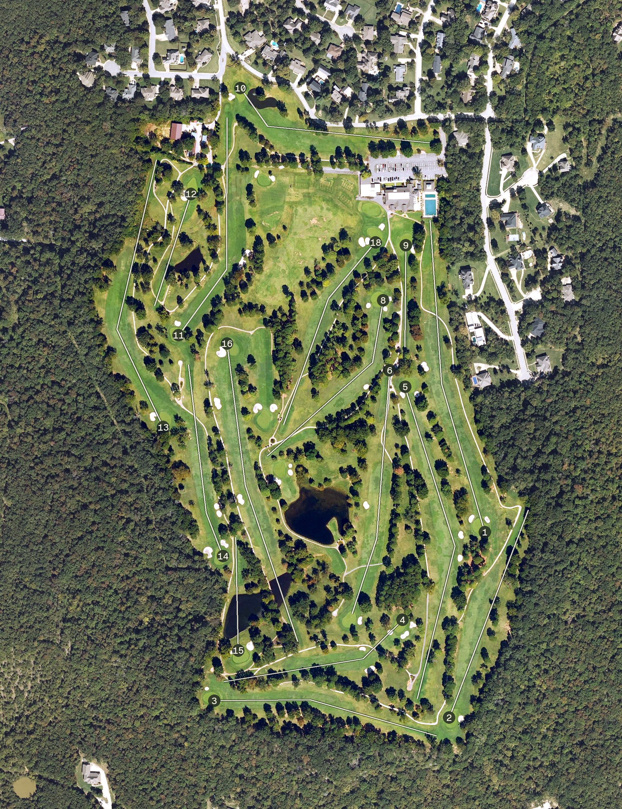 Aerial view of Fayetteville Country Club, AR