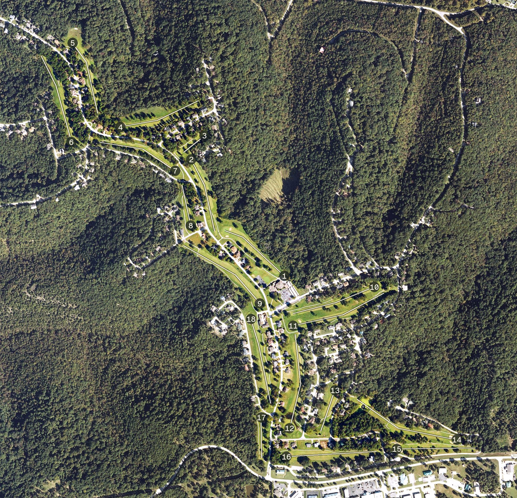 Aerial view of Holiday Island Country Club, AR