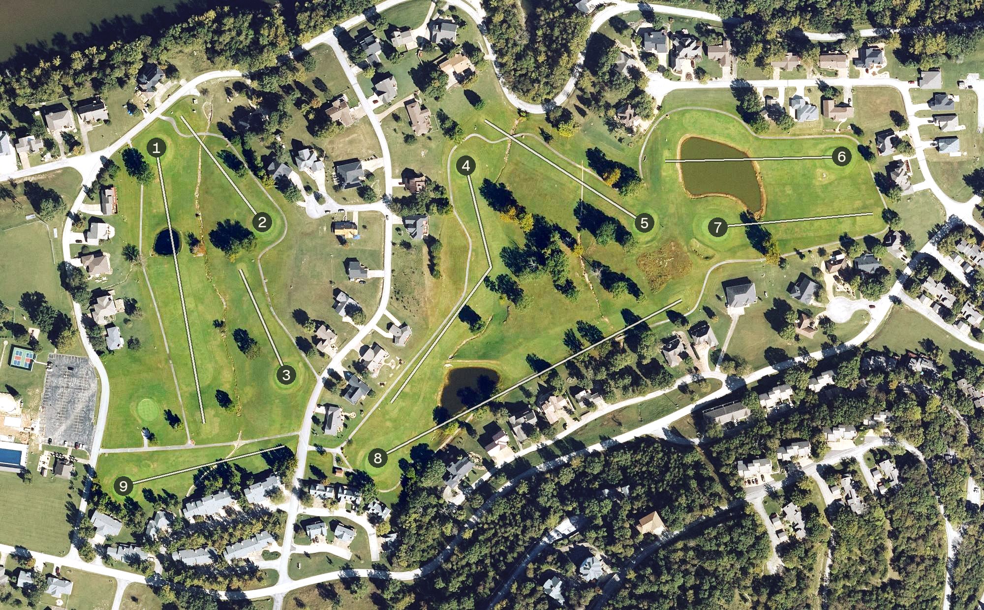 Aerial view of Holiday Island Executive Course, AR