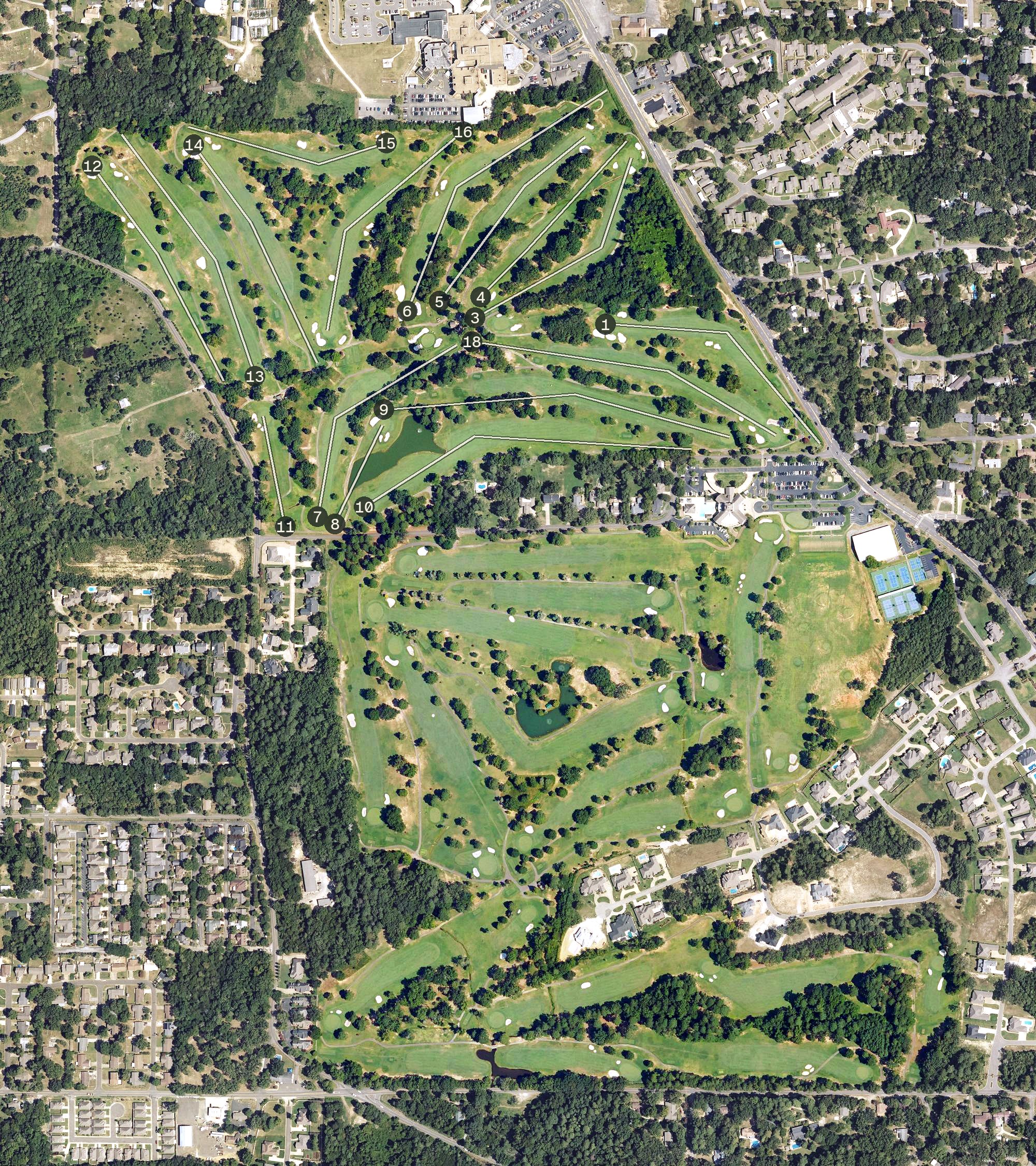 Aerial view of Hot Springs Country Club, AR