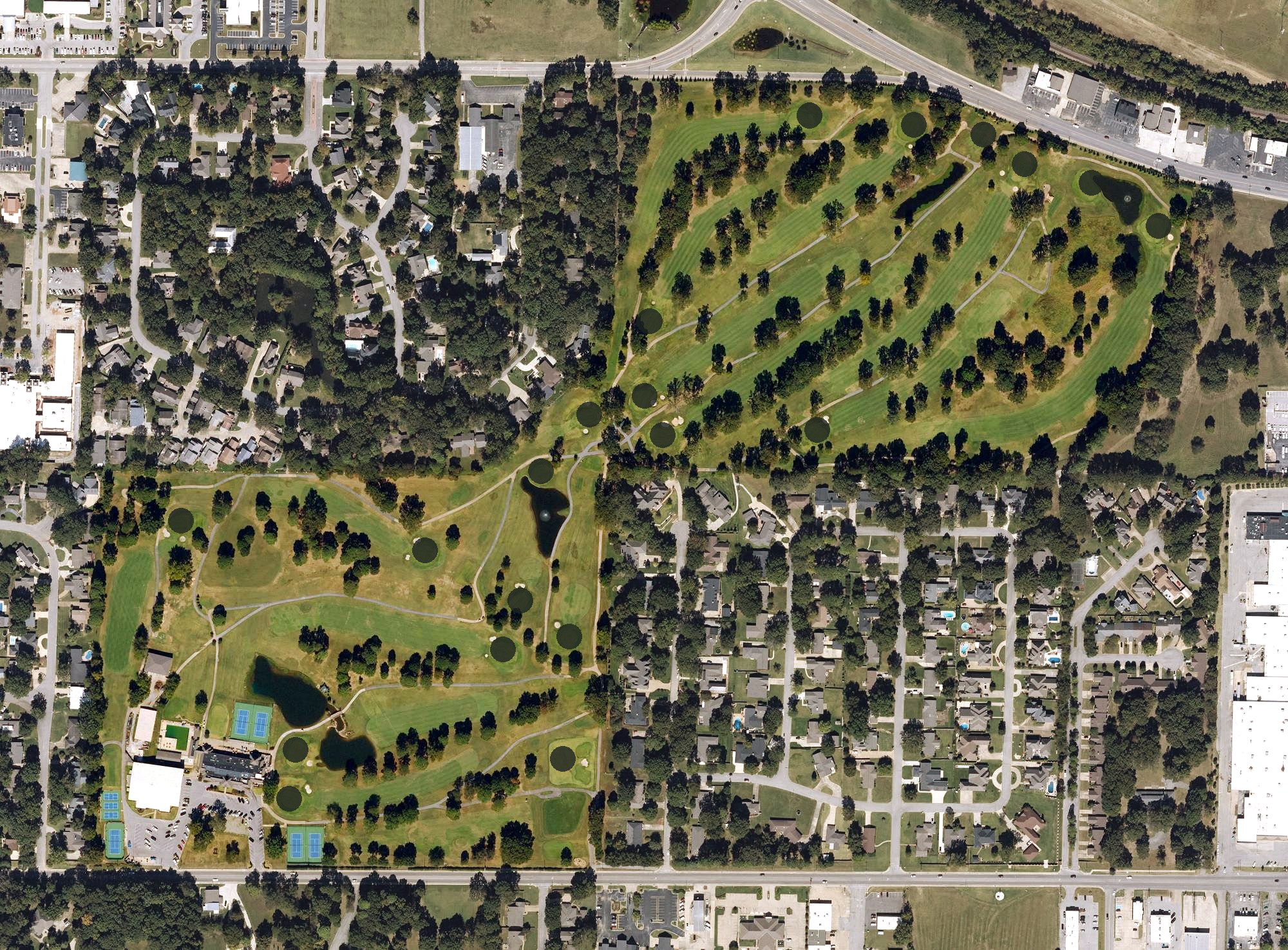 Aerial view of Jonesboro Country Club, AR