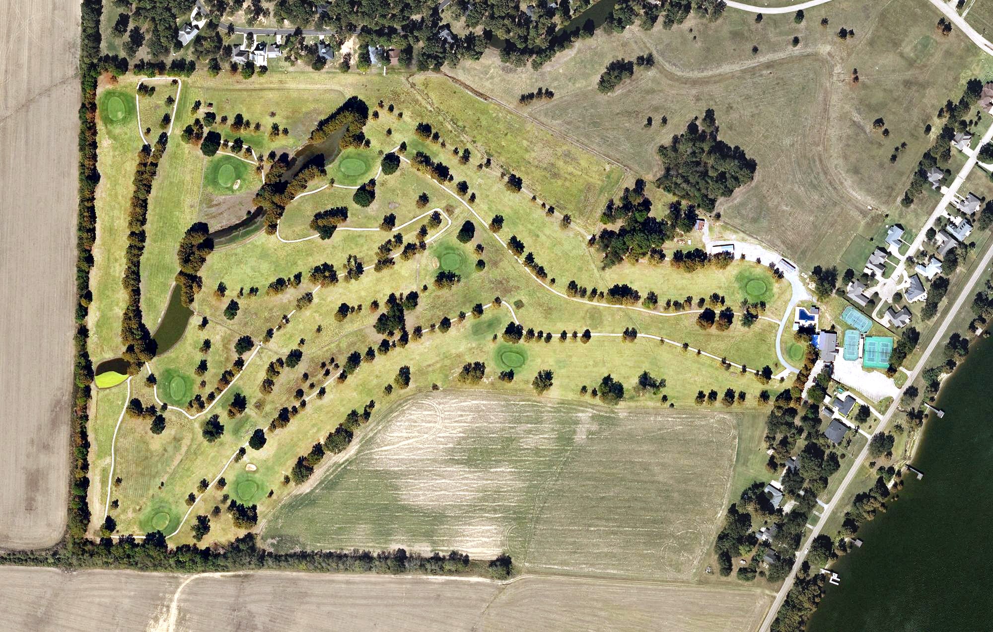 Aerial view of Lake Village Country Club, AR