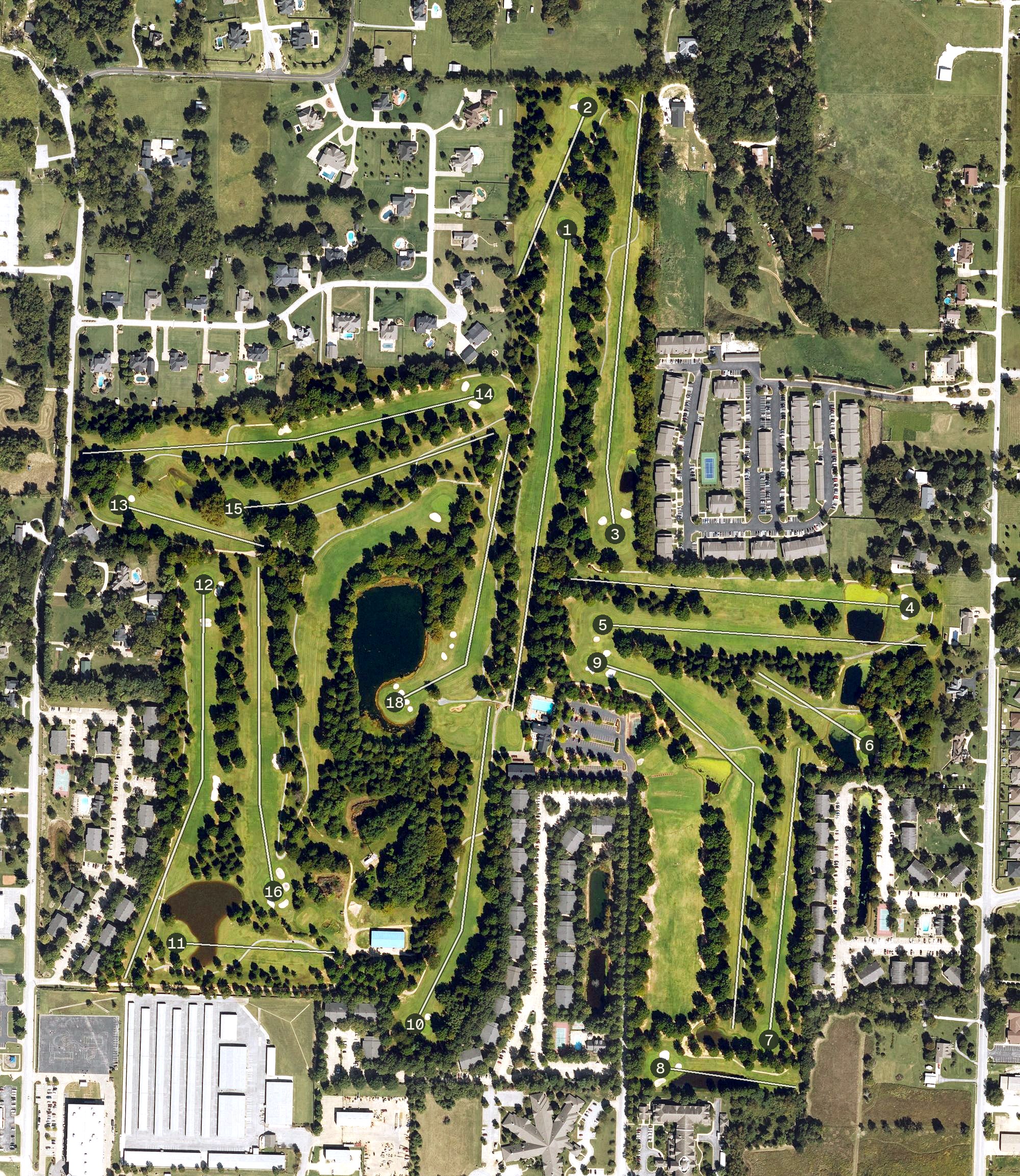 Aerial view of Lost Springs Golf & Athletic Club, AR