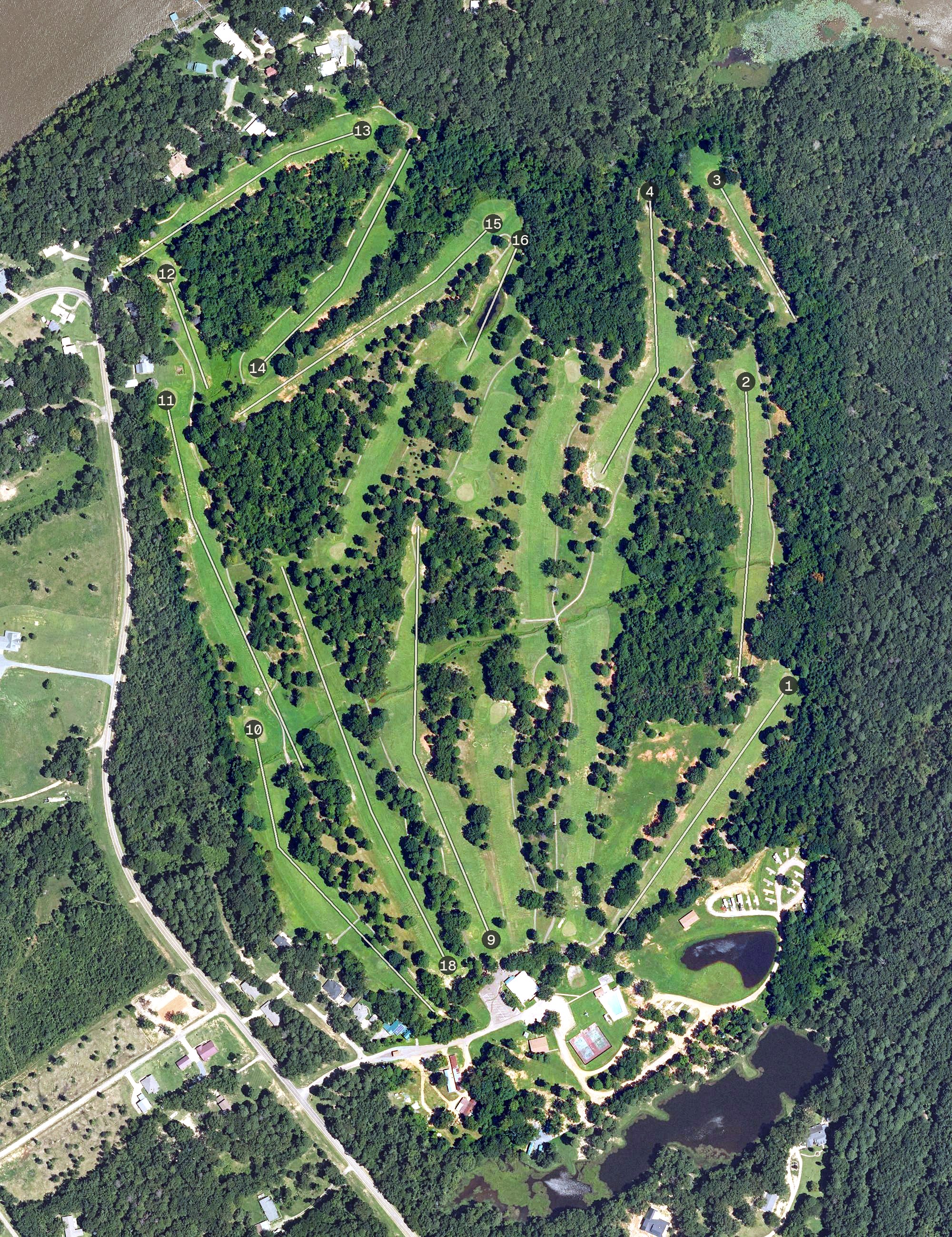 Aerial view of Millwood Country Club, AR