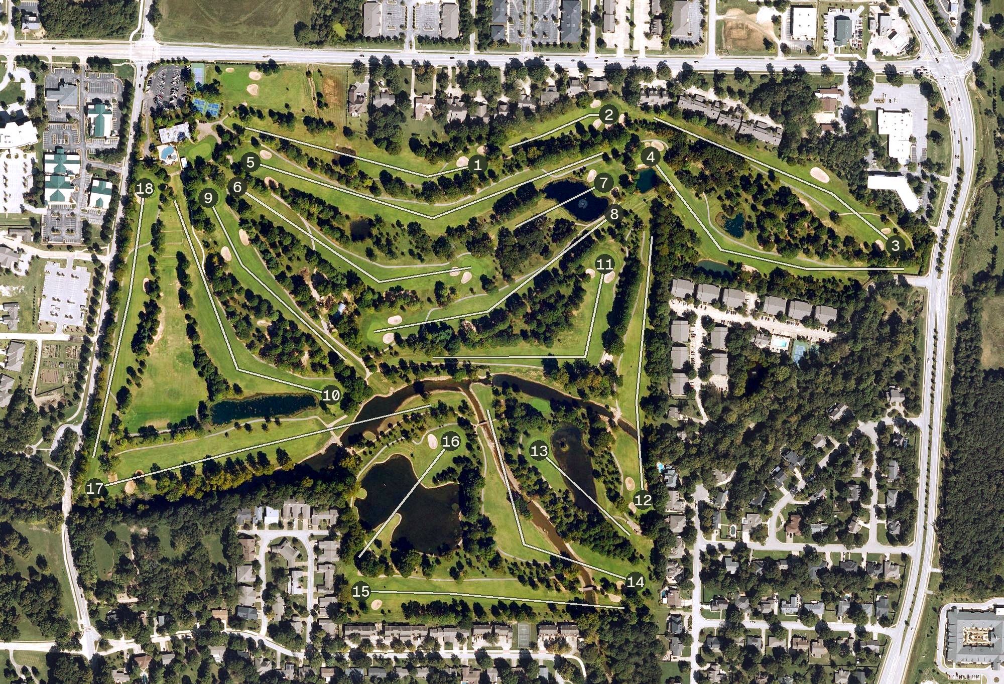 Aerial view of Paradise Valley Golf and Athletic Club, AR
