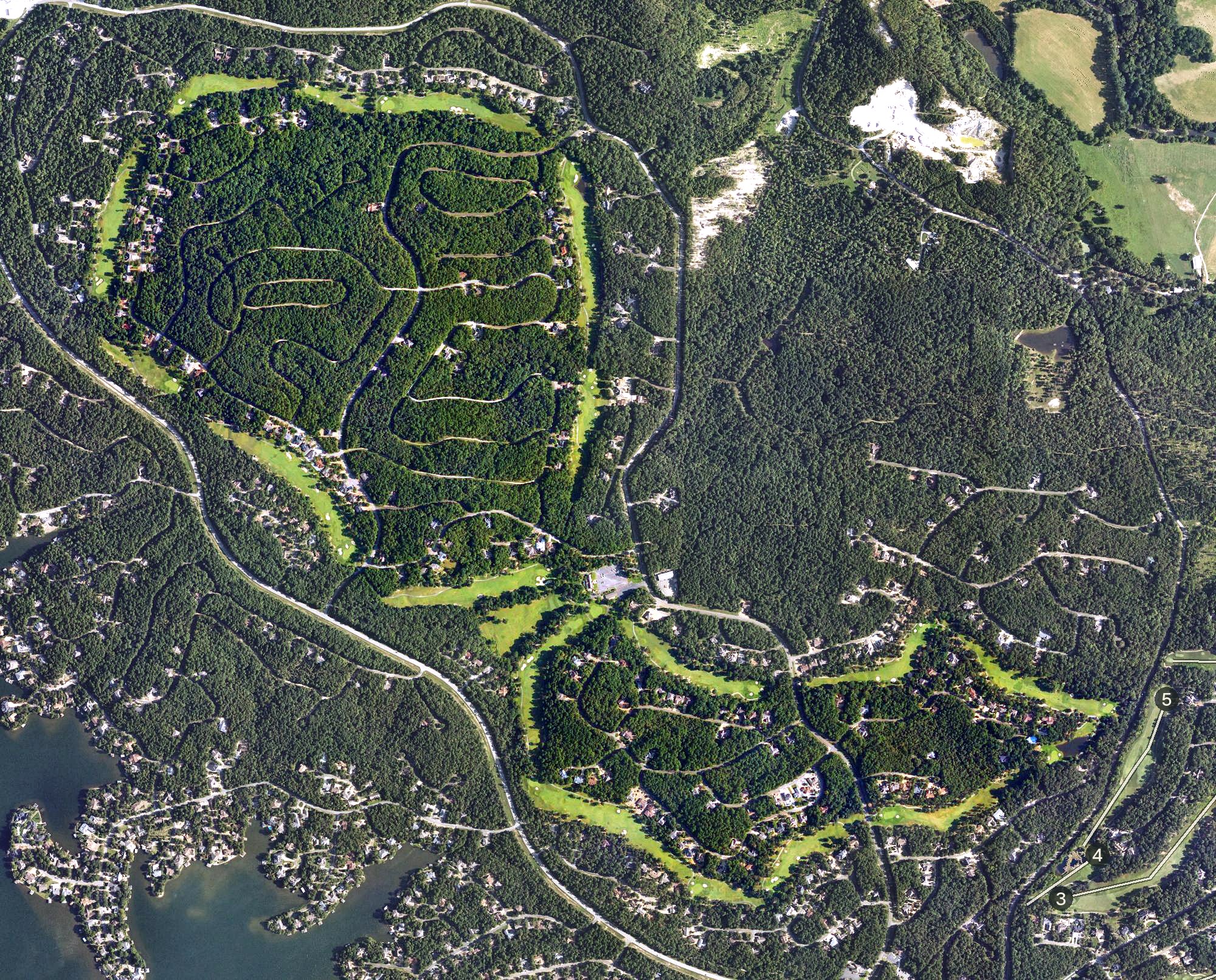Aerial view of Ponce de Leon Golf Course, AR