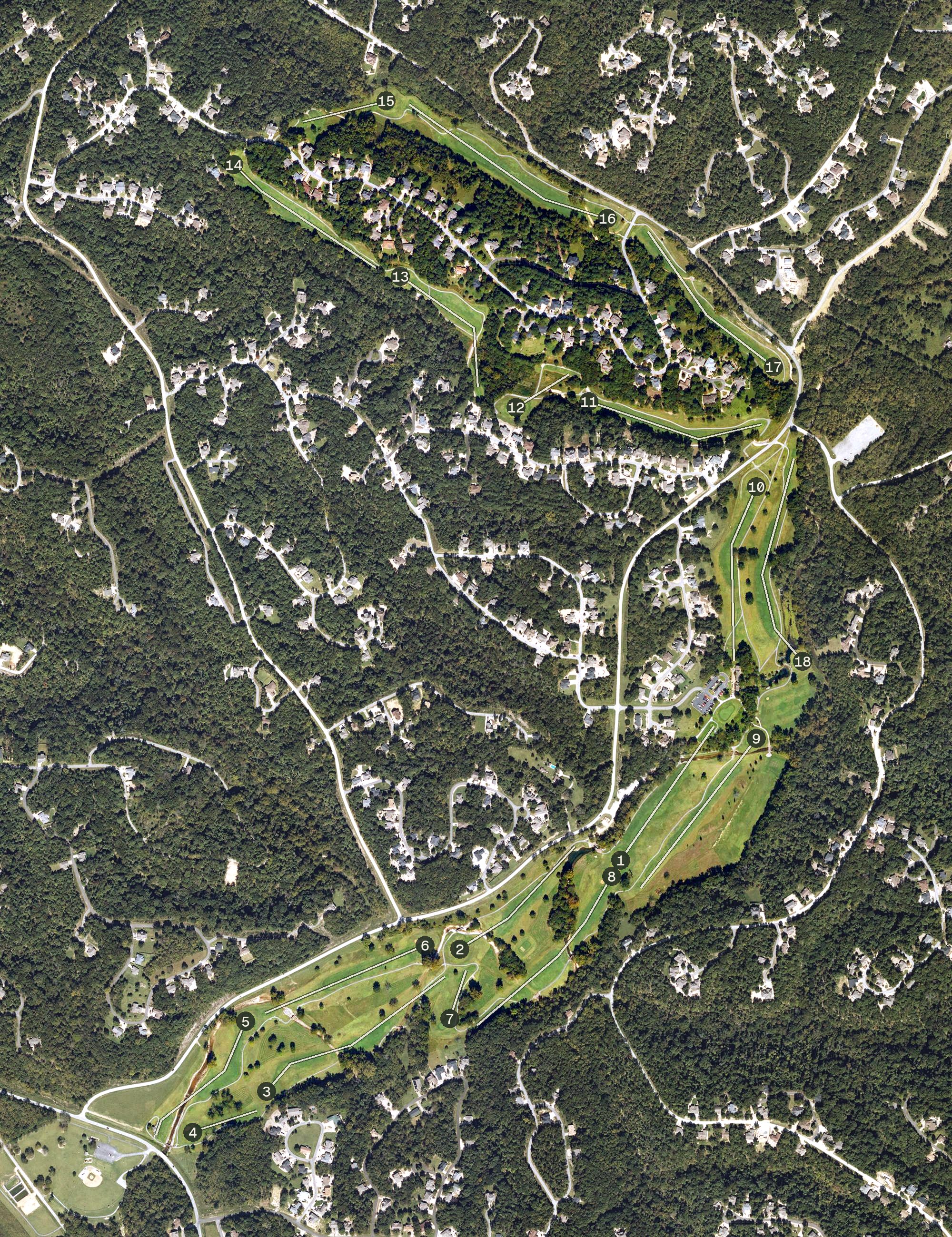 Aerial view of Scotsdale Golf Course, AR