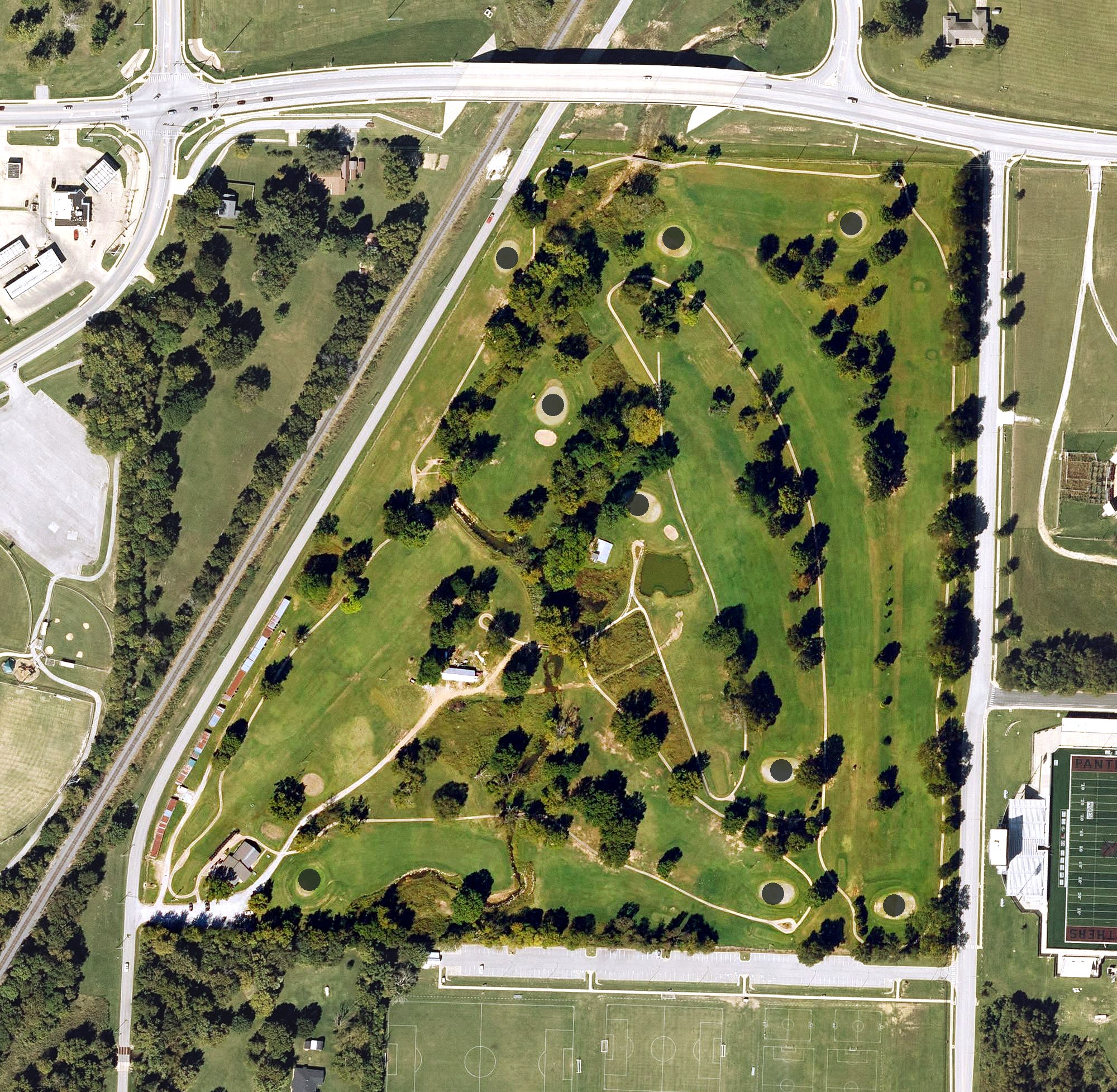 Aerial view of Siloam Springs Country Club, AR