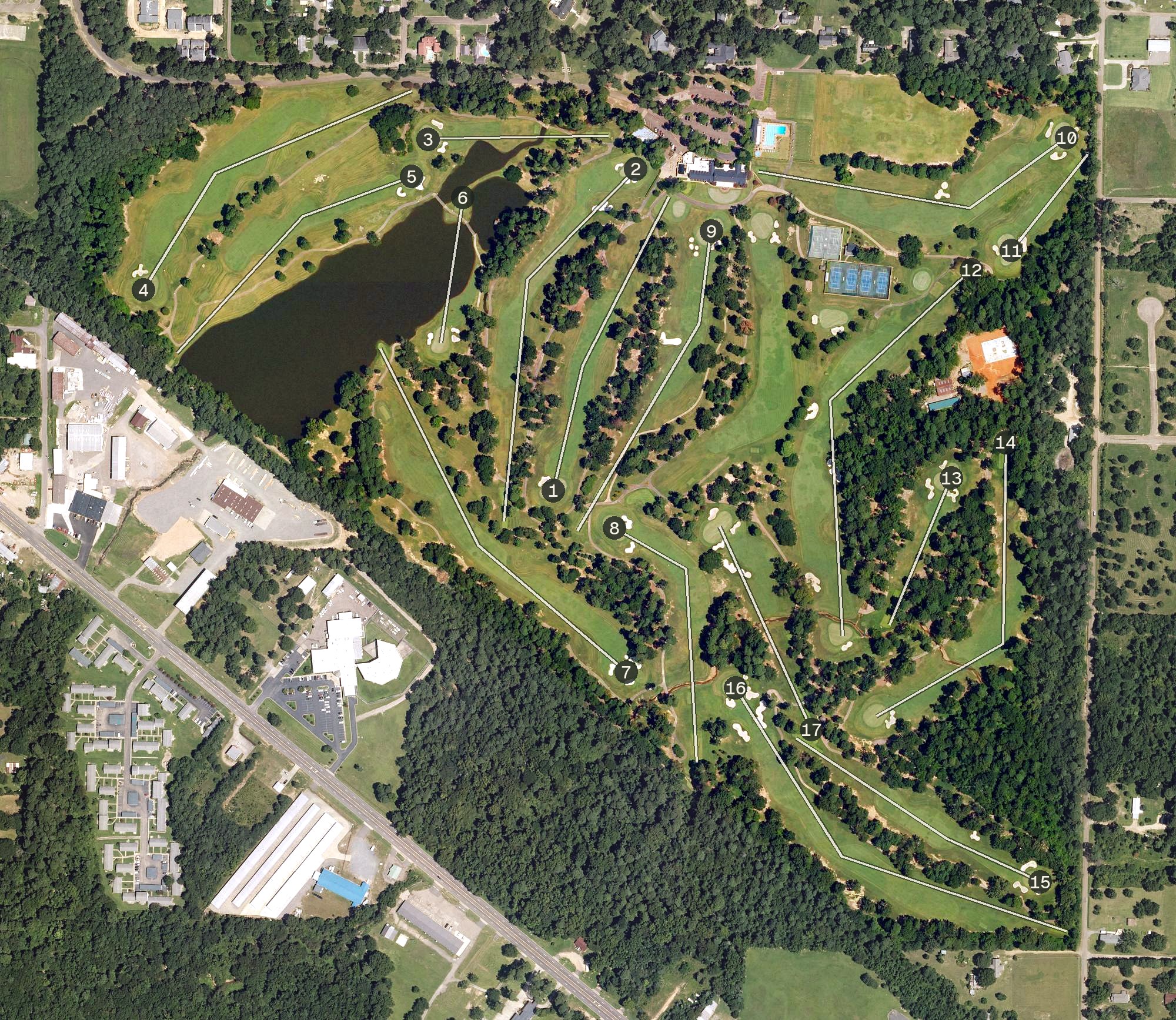 Aerial view of Texarkana Country Club, AR