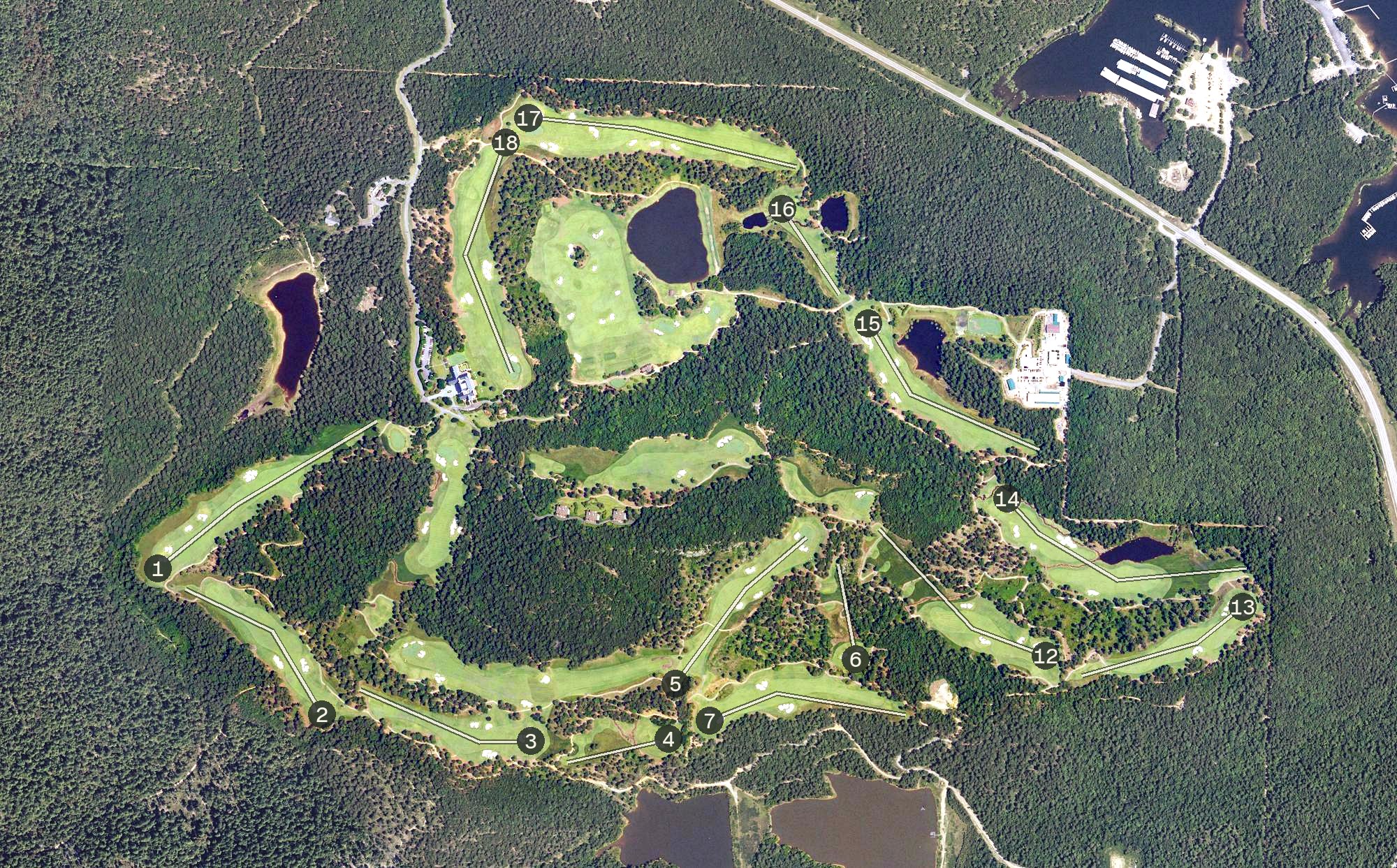Aerial view of The Alotian Club, AR