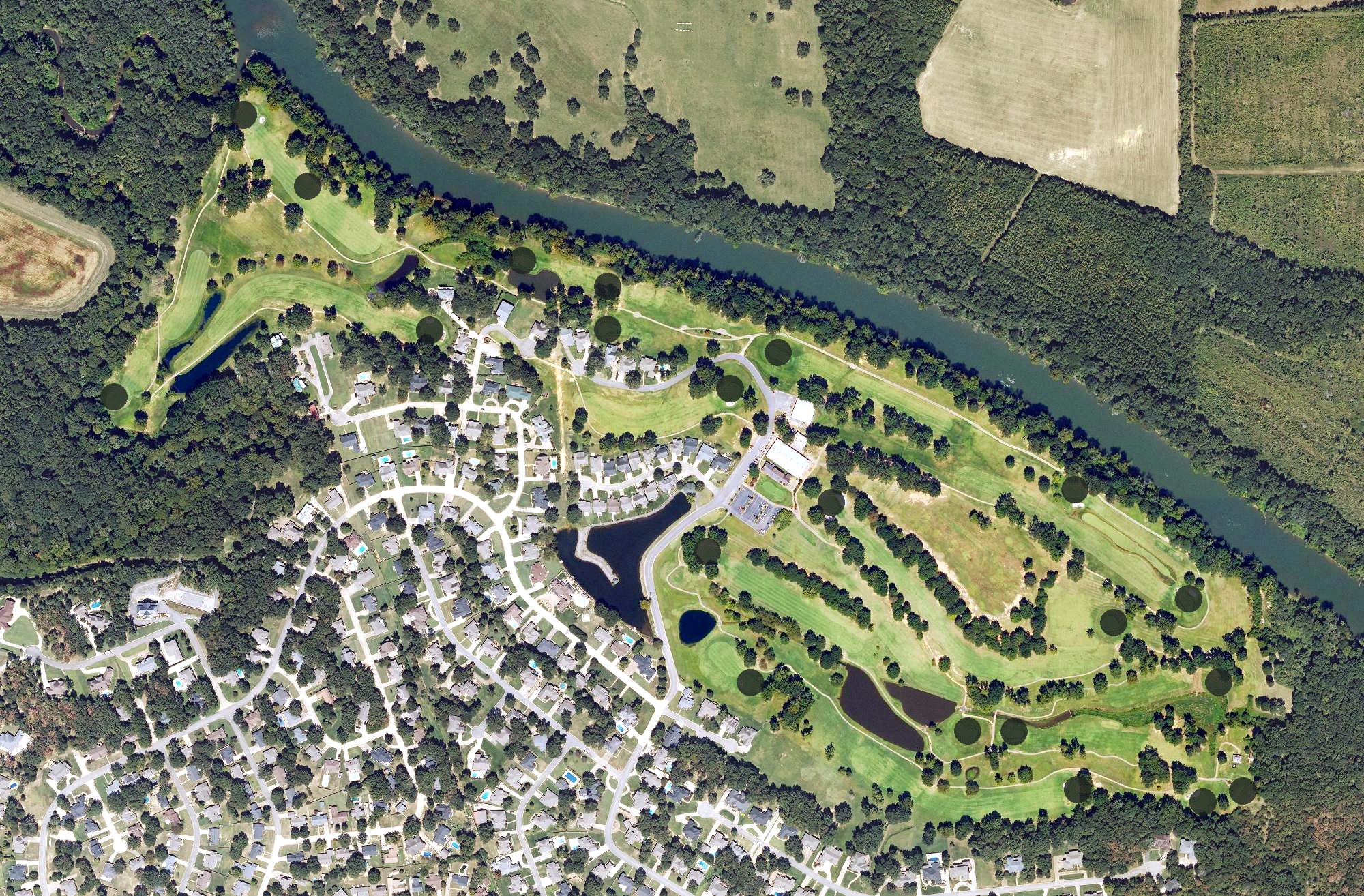 Aerial view of The Course at River Oaks, AR